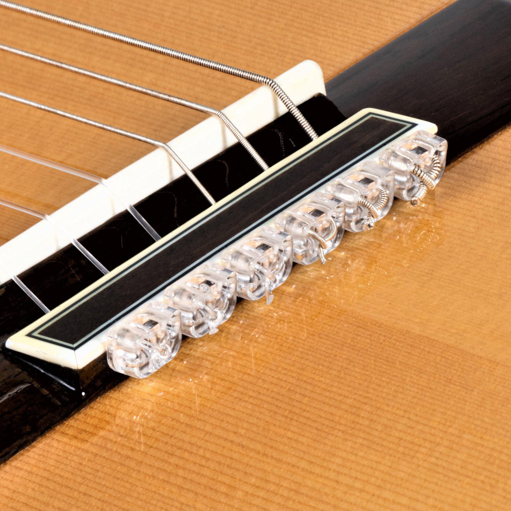 Transparent Gloss Classical Flamenco Acoustic Nylon Guitar Bridge Beads String Tie Blocks