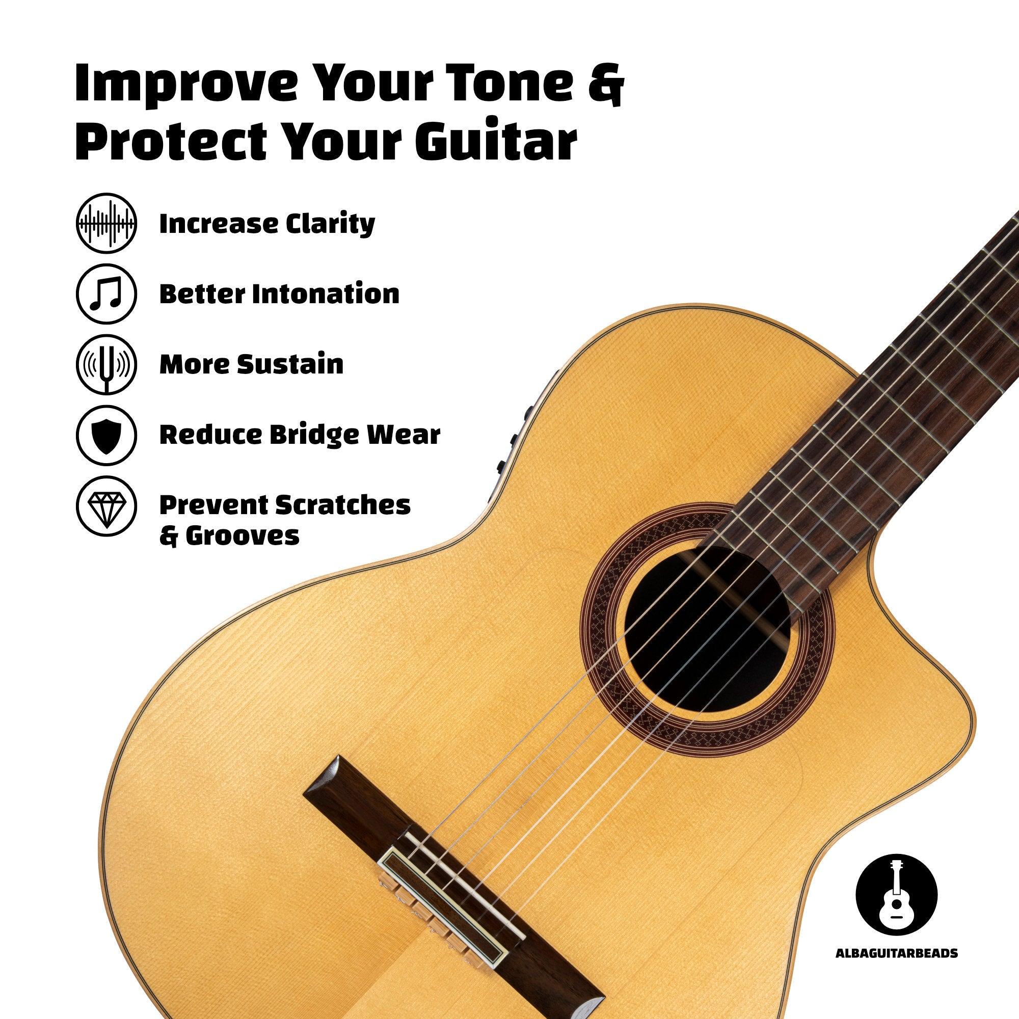 Light Brown Wood Effect Classical Flamenco Acoustic Nylon Guitar String Beads