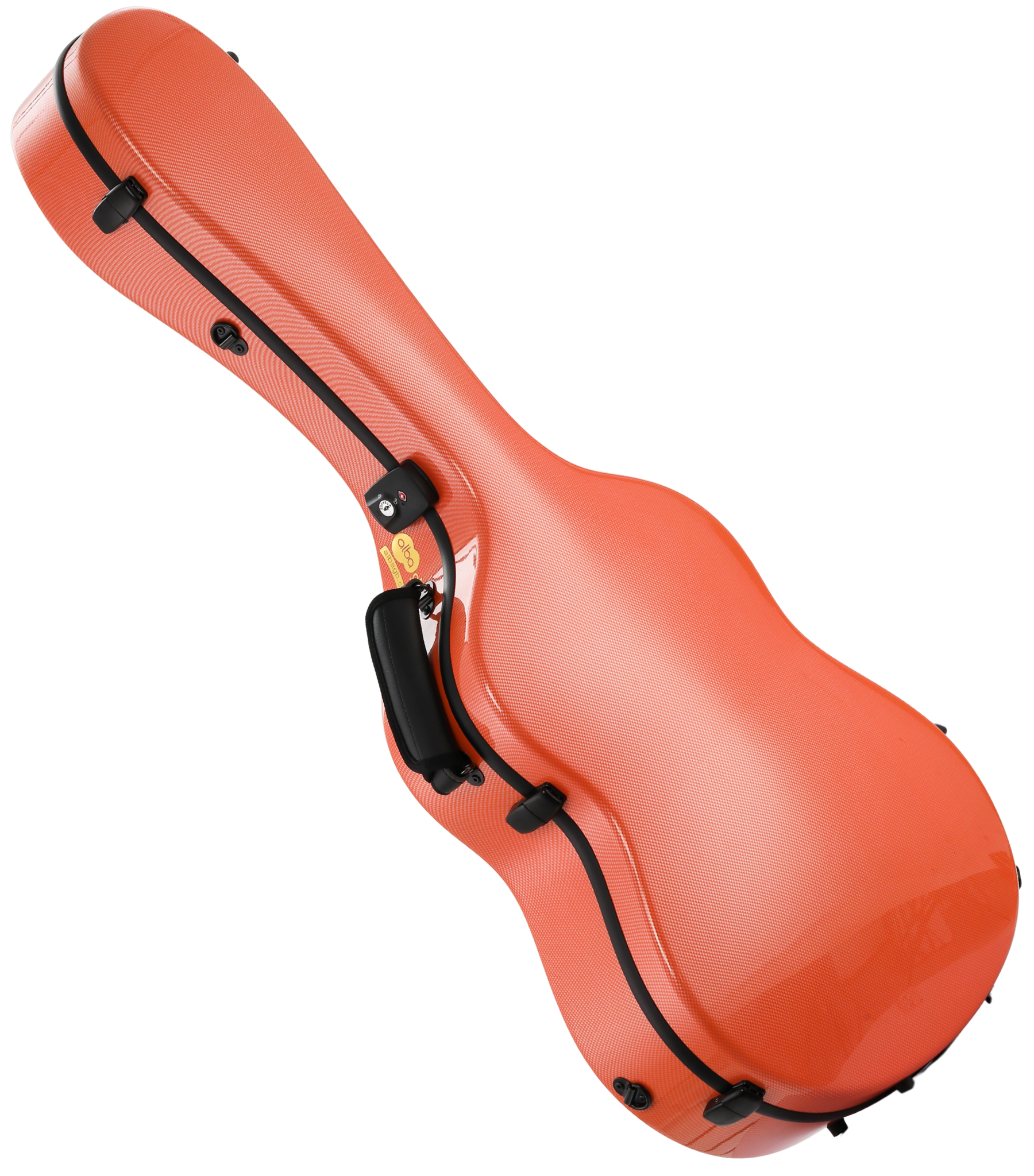 Alba Guitar Beads custodia motivo carbonio nero lucido, per chitarra classica, acustica, chitarra flamenco