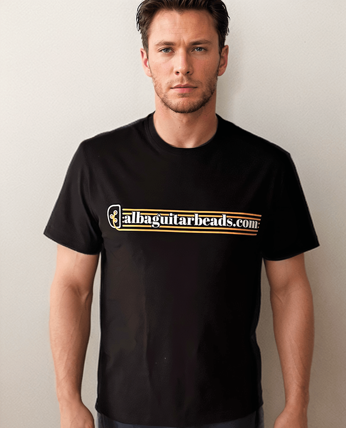 Alba Guitar Beads Brand Strings T-shirt Men Size Large