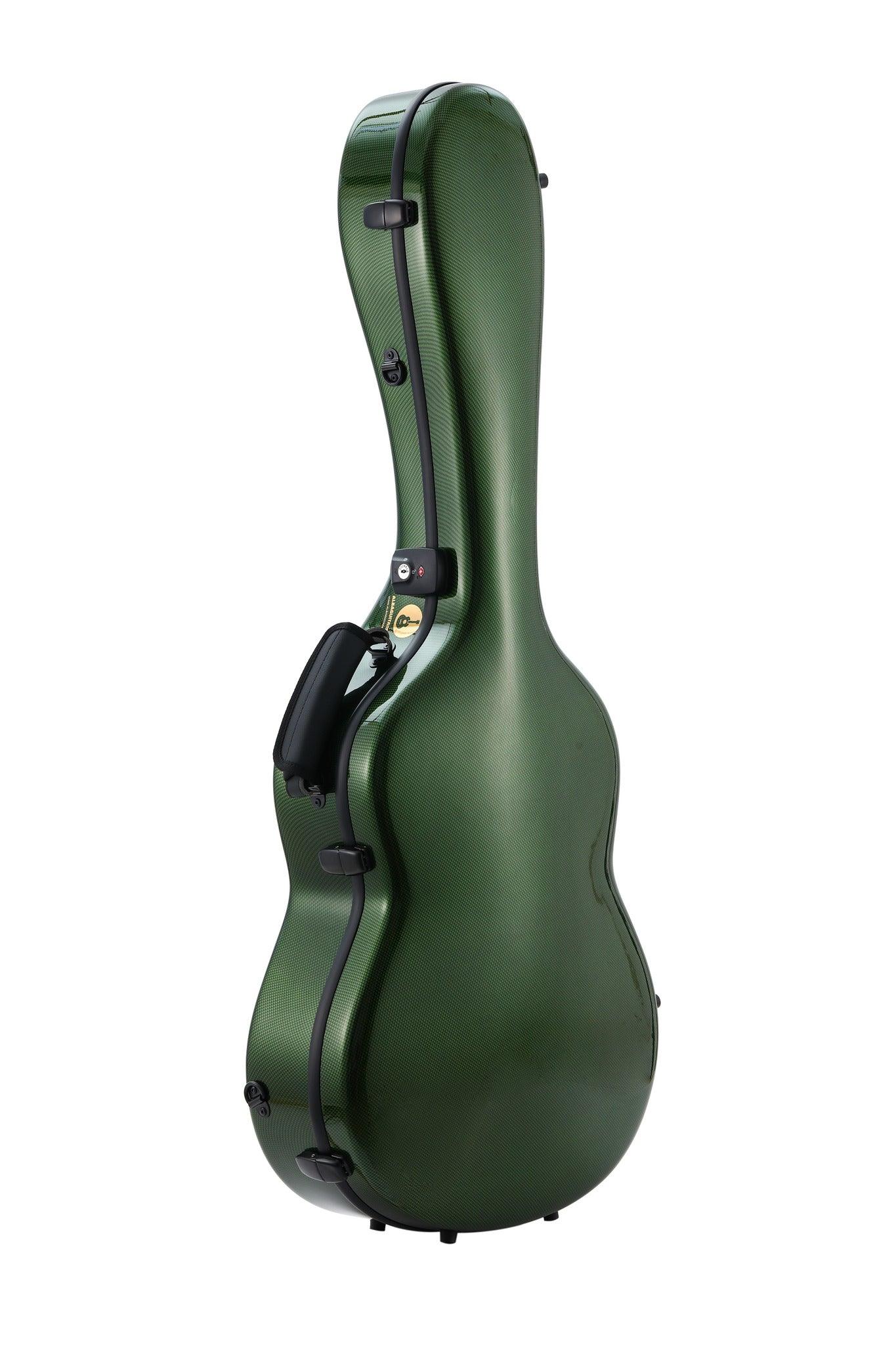 Alba Guitar Beads Case Grüner Carbon-Muster-Glanz für klassische Gitarre, Akustikgitarre, Flamenco-Gitarrenkoffer