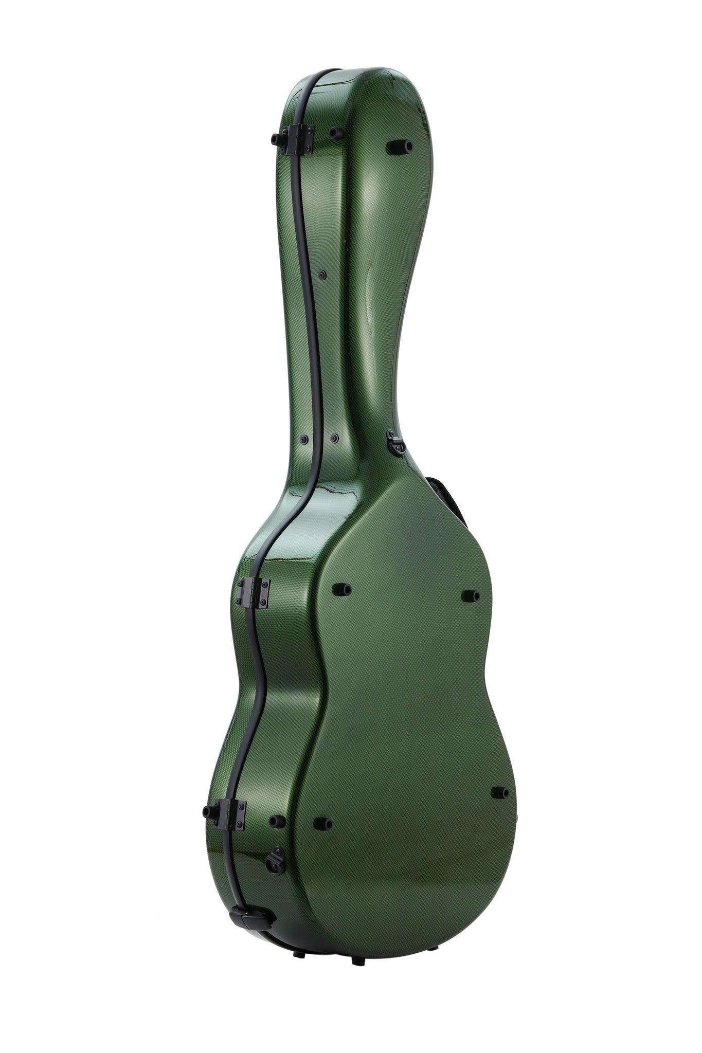 Alba Guitar Beads Case Grüner Carbon-Muster-Glanz für klassische Gitarre, Akustikgitarre, Flamenco-Gitarrenkoffer