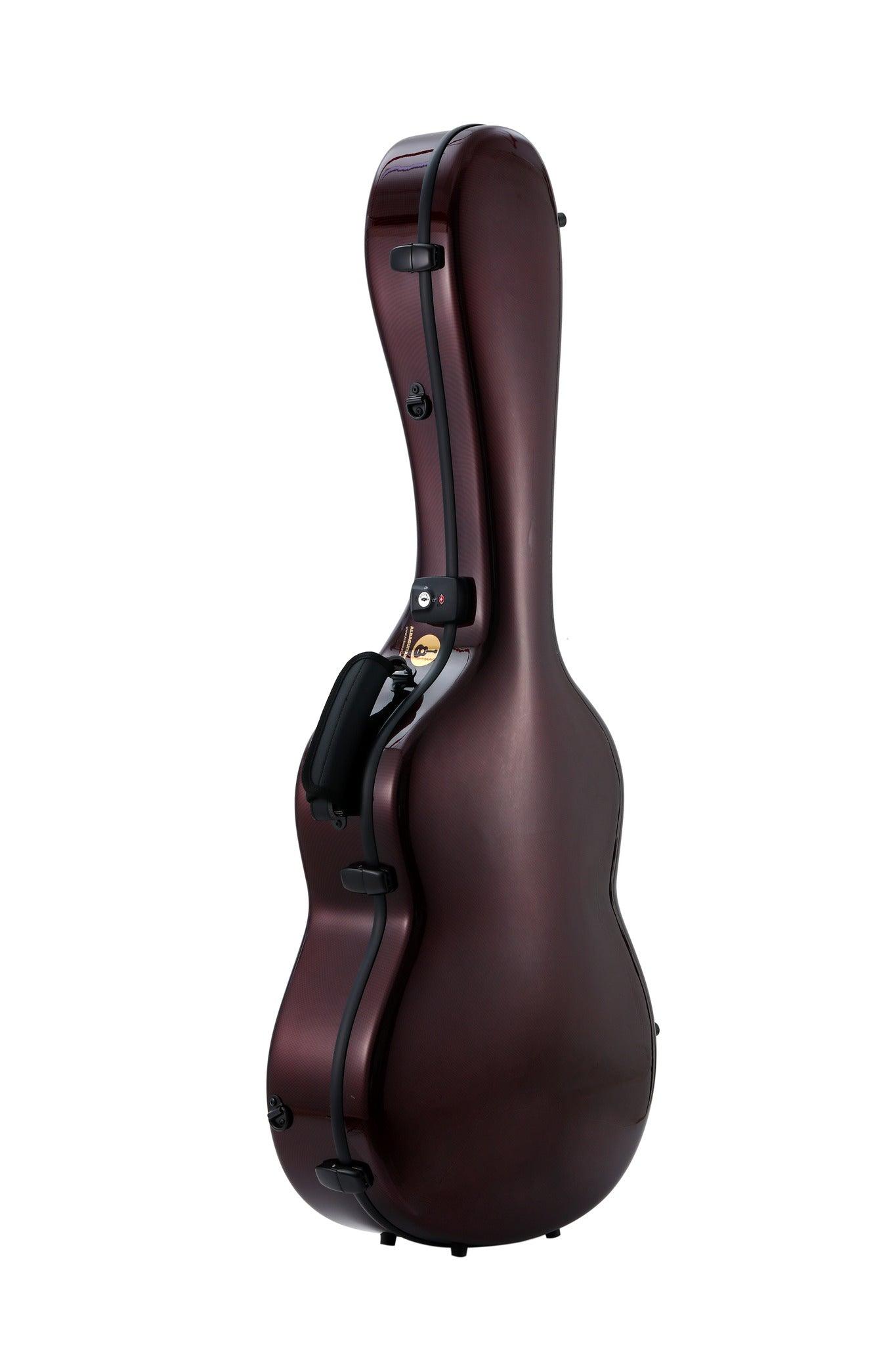 Alba Guitar Beads Case Burgundy Carbon Pattern Gloss for Classical Guitar Acoustic, Flamenco guitar case
