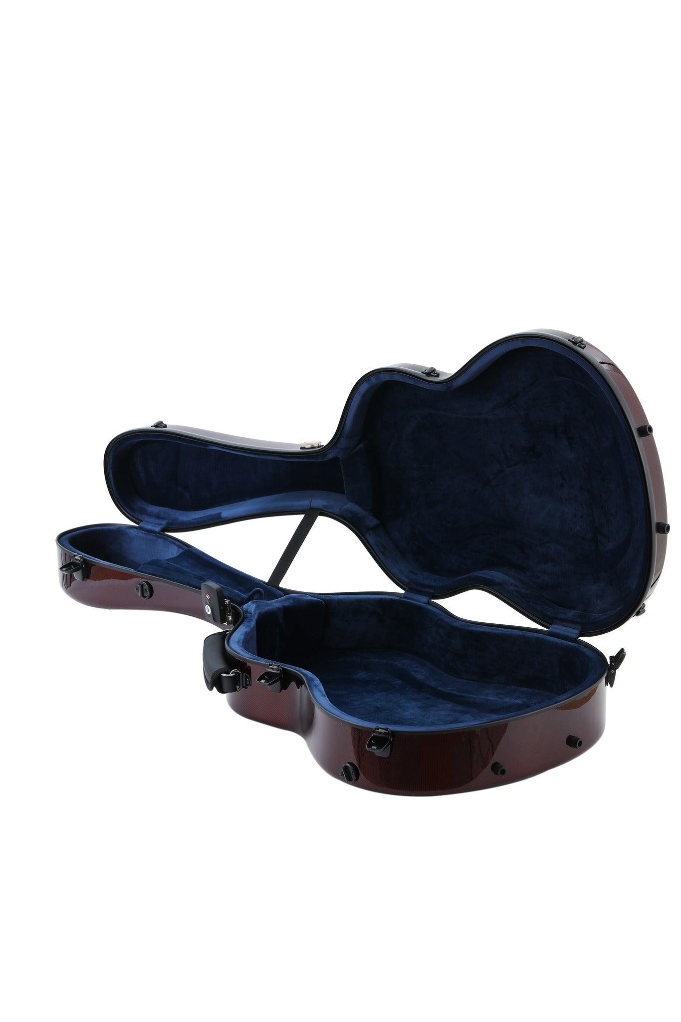 Alba Guitar Beads Case Burgundy Carbon Pattern Gloss for Classical Guitar Acoustic, Flamenco guitar case