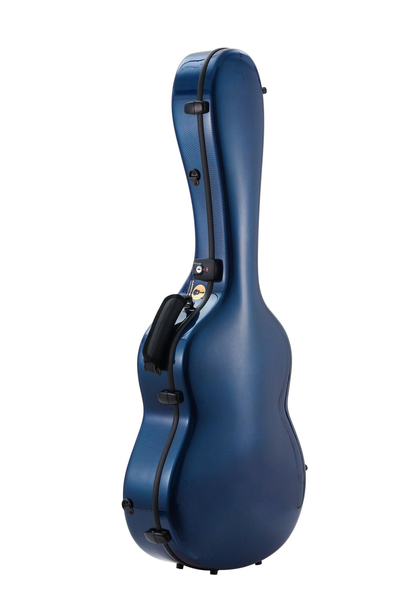 Alba Guitar Beads Case Blue Carbon Pattern Gloss für klassische Gitarre, Akustikgitarre, Flamenco-Gitarrenkoffer