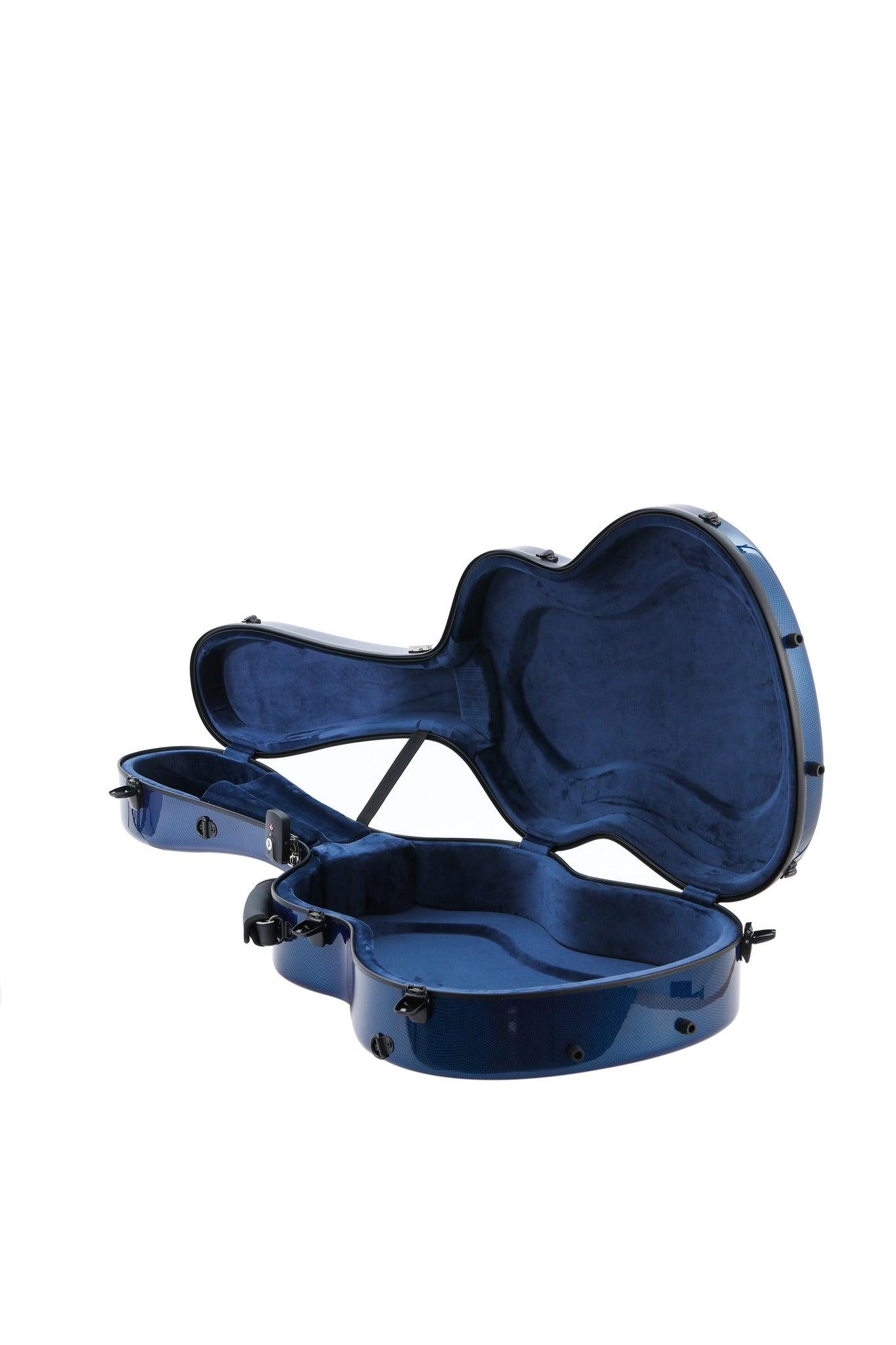 Alba Guitar Beads Case Blue Carbon Pattern Gloss für klassische Gitarre, Akustikgitarre, Flamenco-Gitarrenkoffer