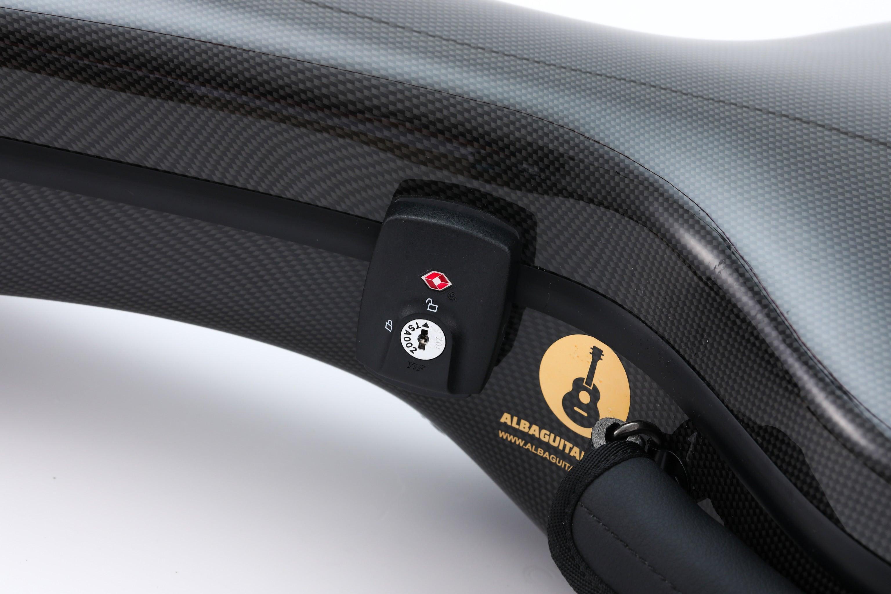 Alba Guitar Beads Case Black Carbon Pattern Gloss for Classical Guitar Acoustic, Flamenco guitar case