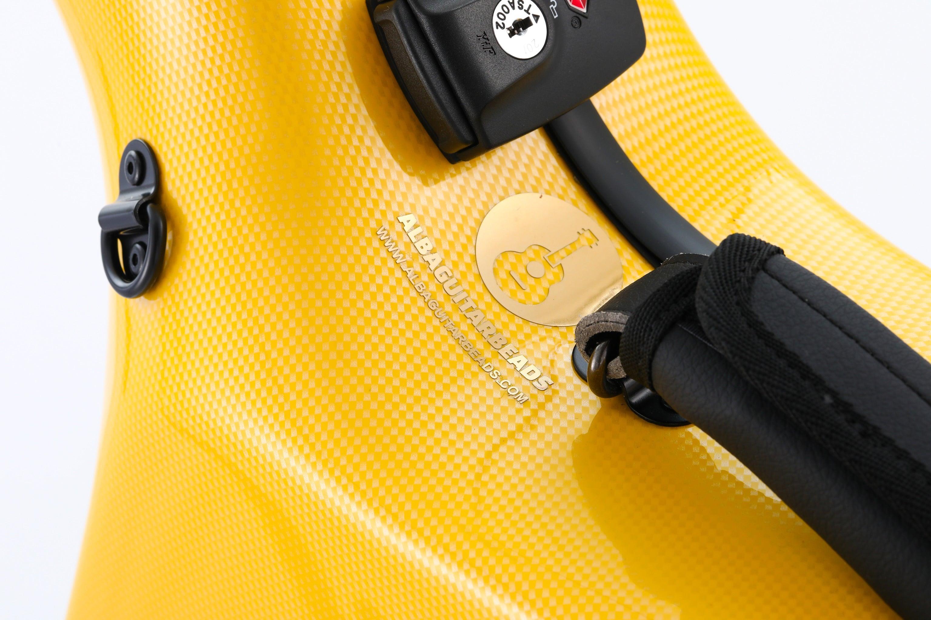 Alba Guitar Beads Case Yellow Carbon Pattern Gloss for Classical Guitar Acoustic, Flamenco guitar case
