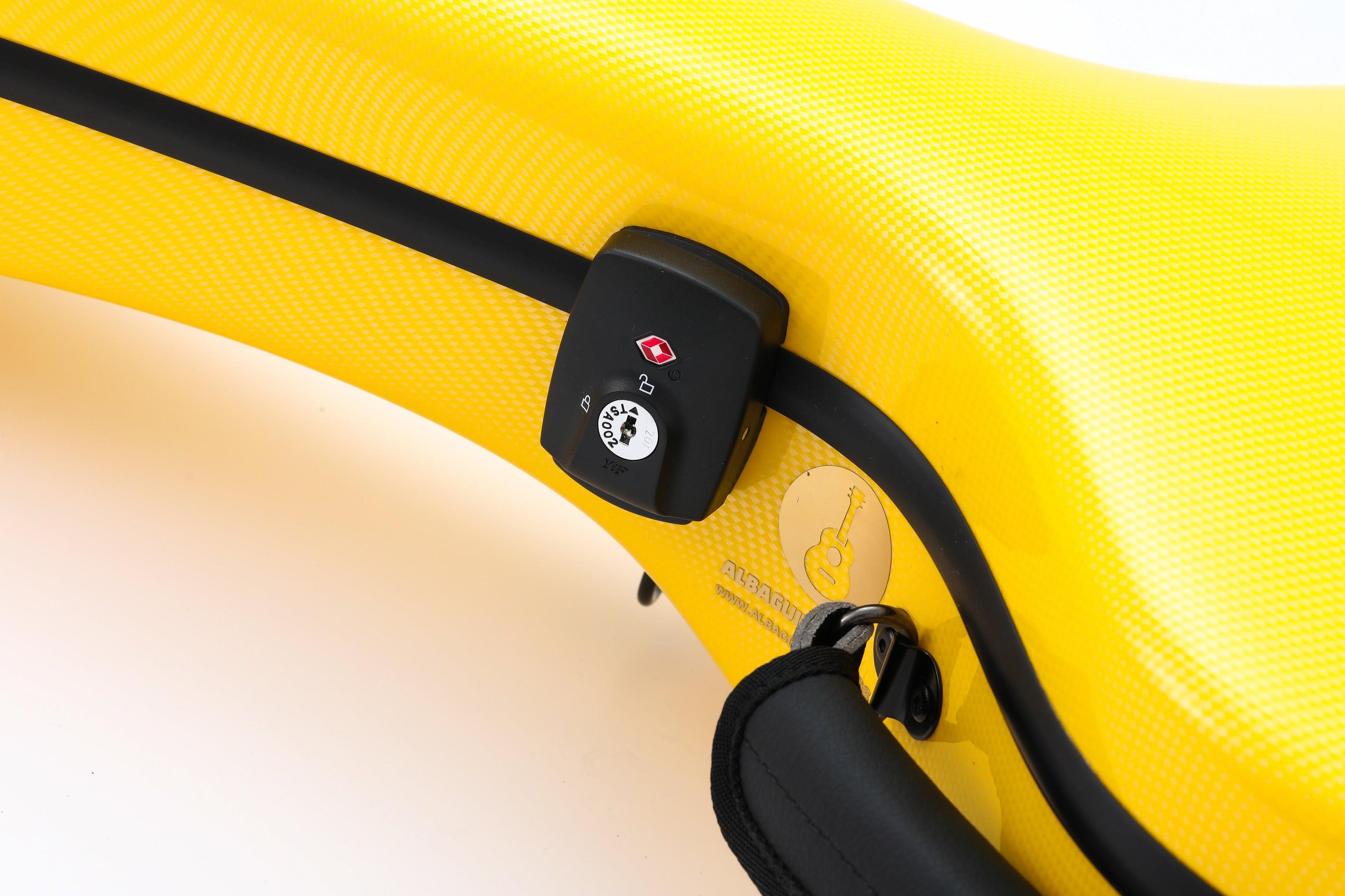 Alba Guitar Beads Case Yellow Carbon Pattern Gloss for Classical Guitar Acoustic, Flamenco guitar case