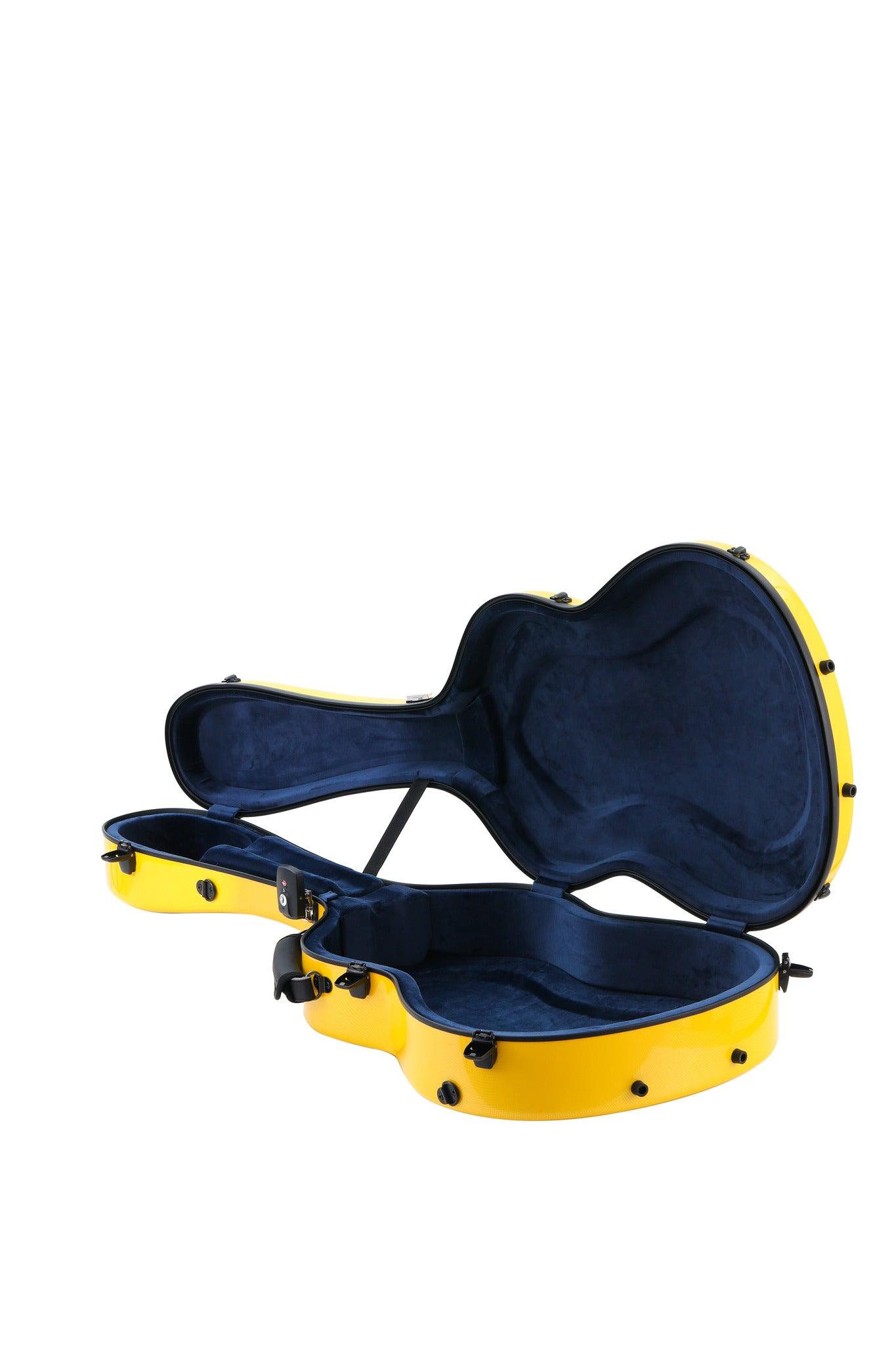 Alba Guitar Beads Case Yellow Carbon Pattern Gloss for Classical Guitar Acoustic, Flamenco guitar case
