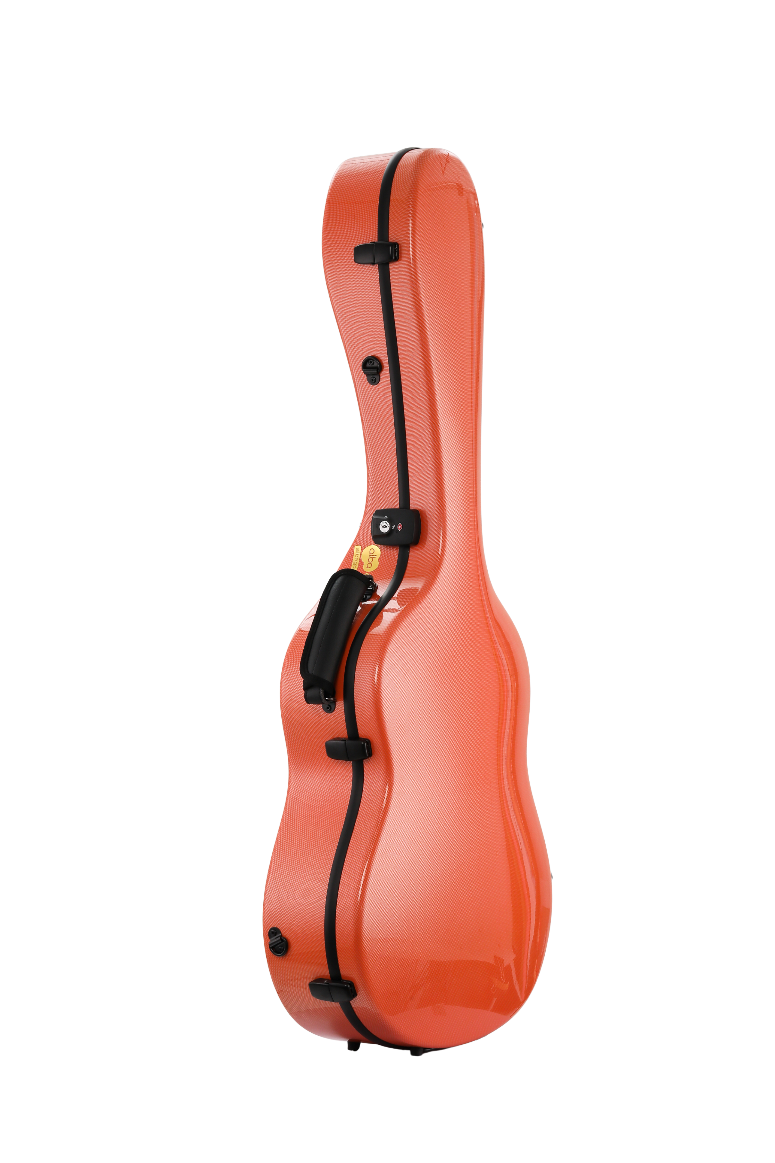Alba Guitar Beads custodia motivo carbonio nero lucido, per chitarra classica, acustica, chitarra flamenco
