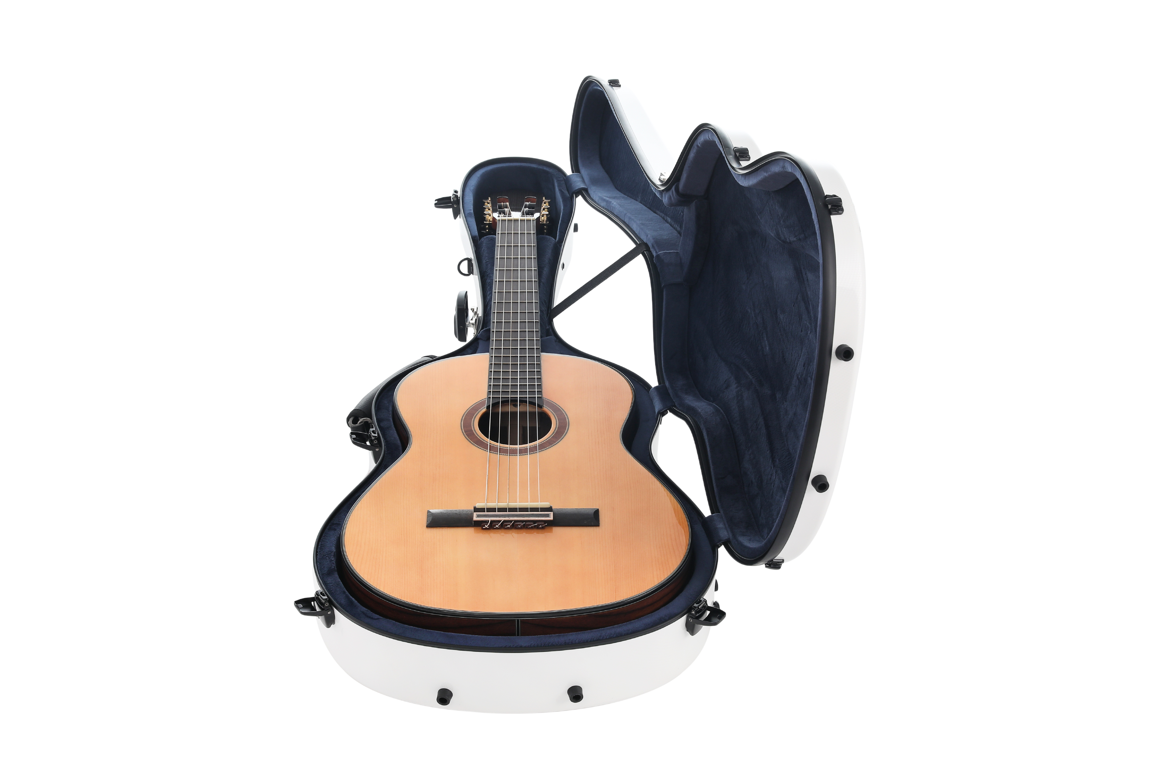 Alba Guitar Beads custodia motivo carbonio nero lucido, per chitarra classica, acustica, chitarra flamenco