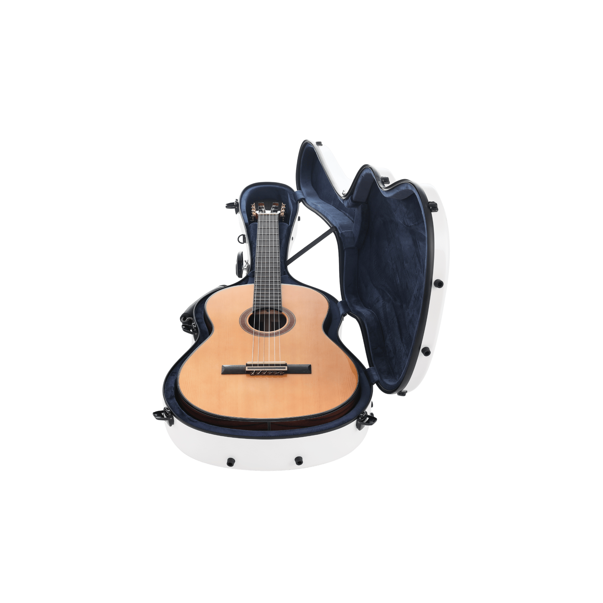 Alba Guitar Beads custodia motivo carbonio nero lucido, per chitarra classica, acustica, chitarra flamenco