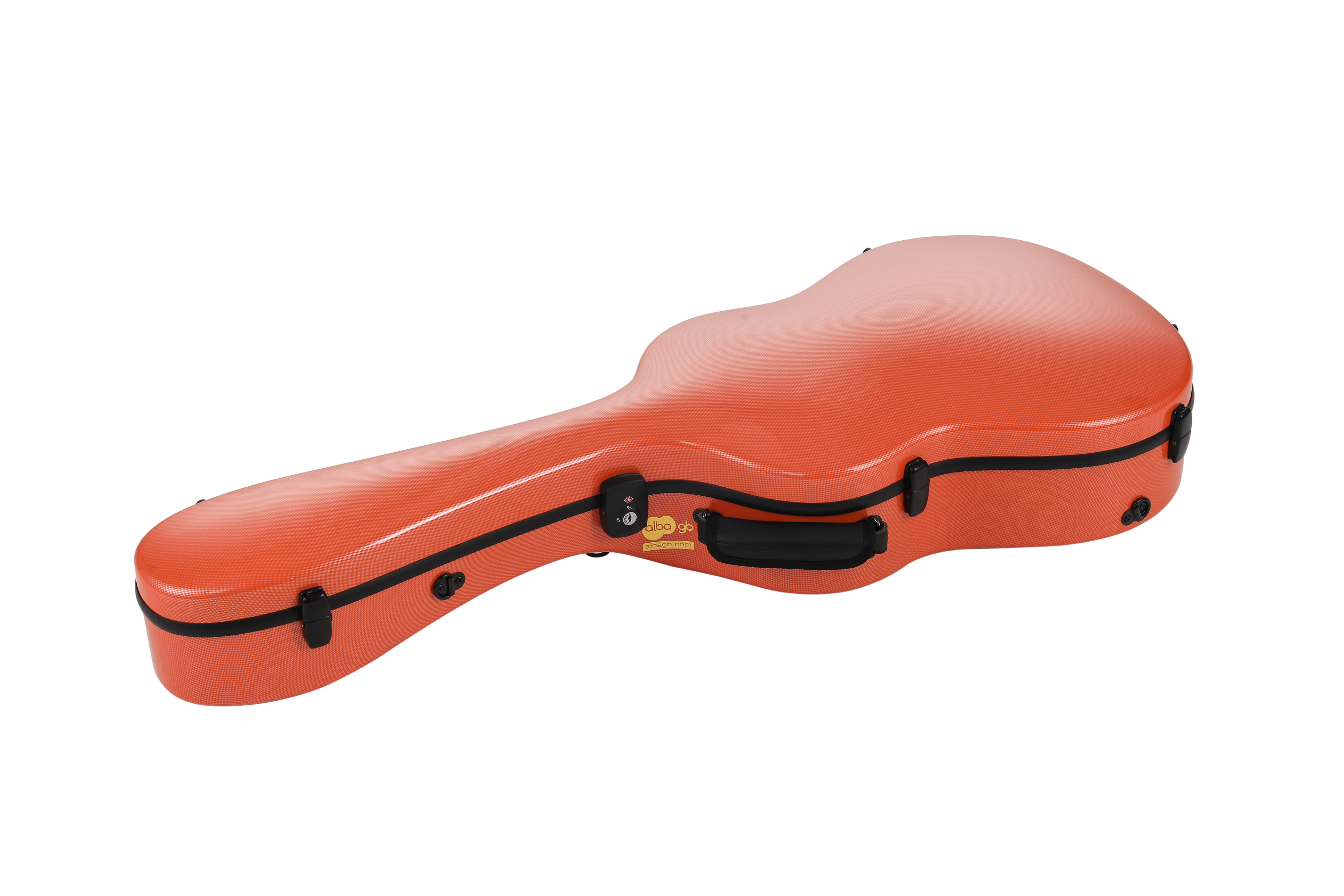 Alba Guitar Beads custodia motivo carbonio nero lucido, per chitarra classica, acustica, chitarra flamenco