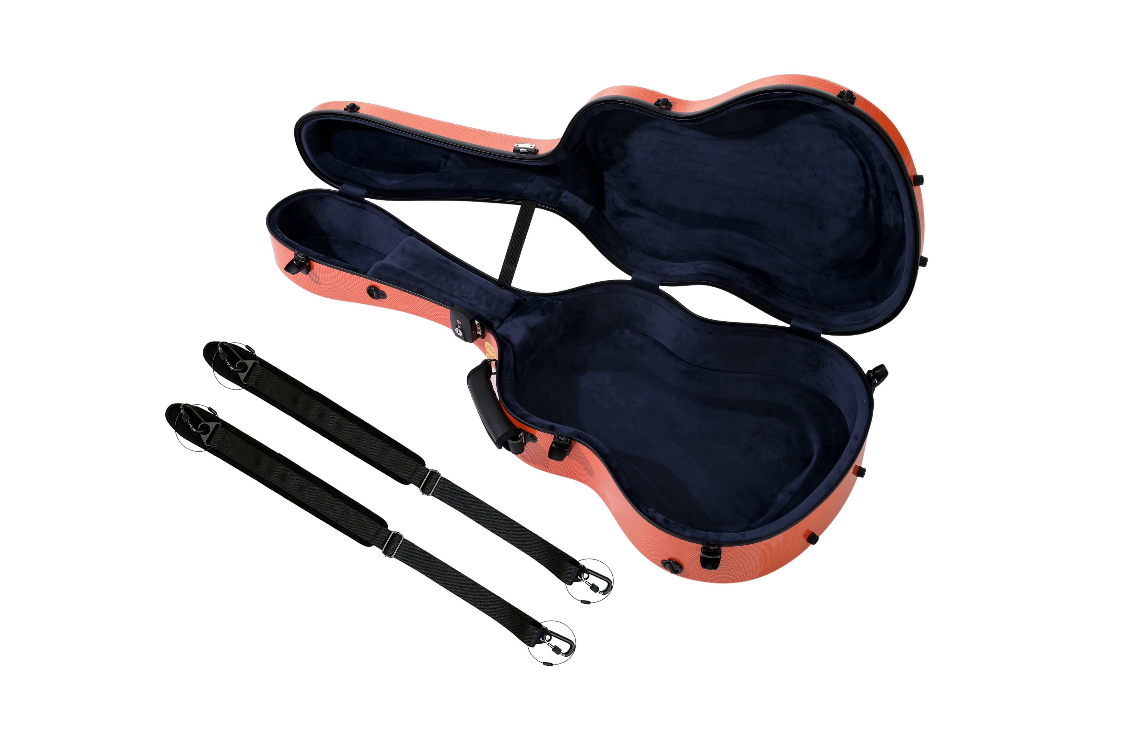 Alba Guitar Beads custodia motivo carbonio nero lucido, per chitarra classica, acustica, chitarra flamenco