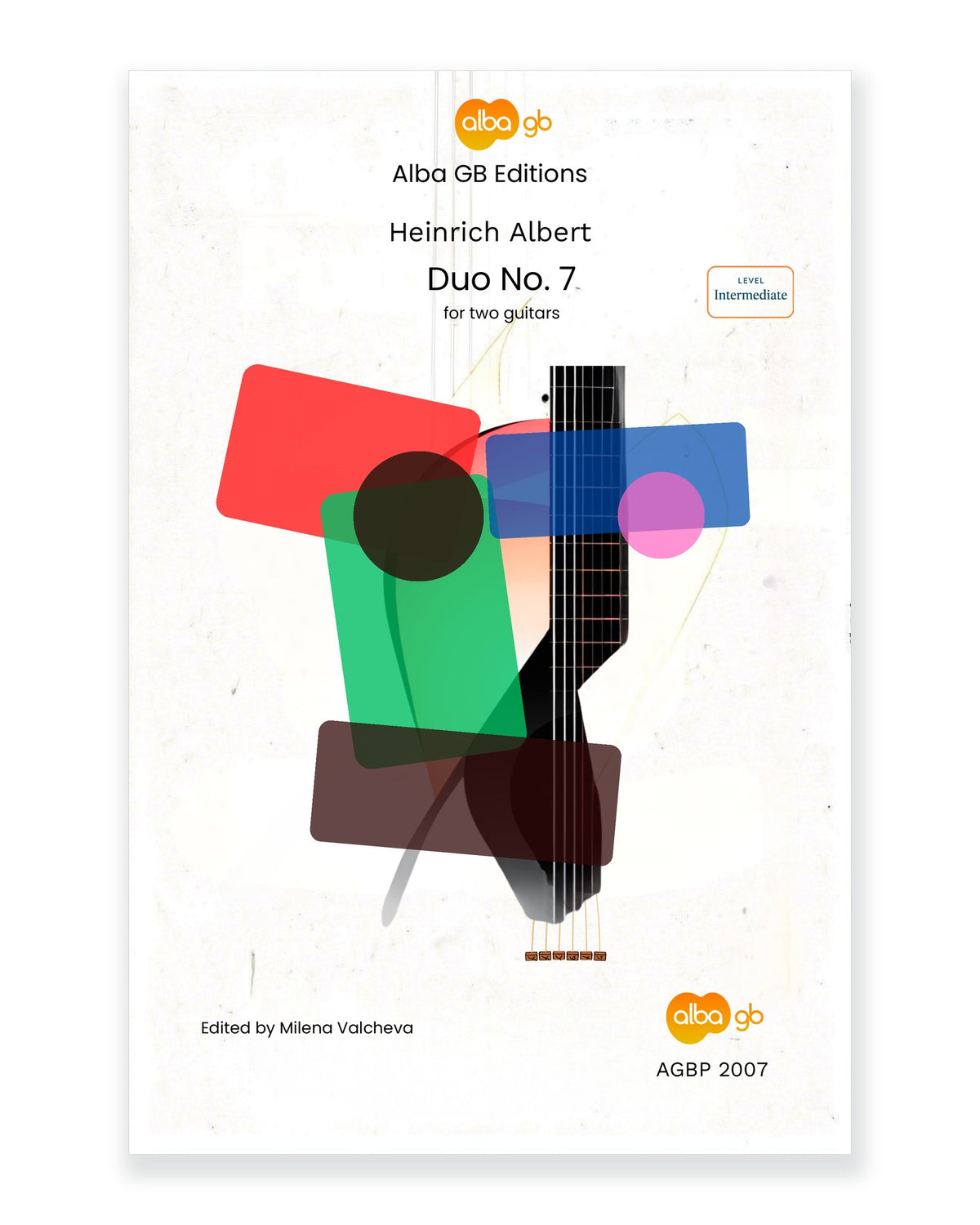 Front cover of Duo No. 7 for Two Guitars — Heinrich Albert, edited by Milena Valcheva, Alba GB Editions, AGBP 2007