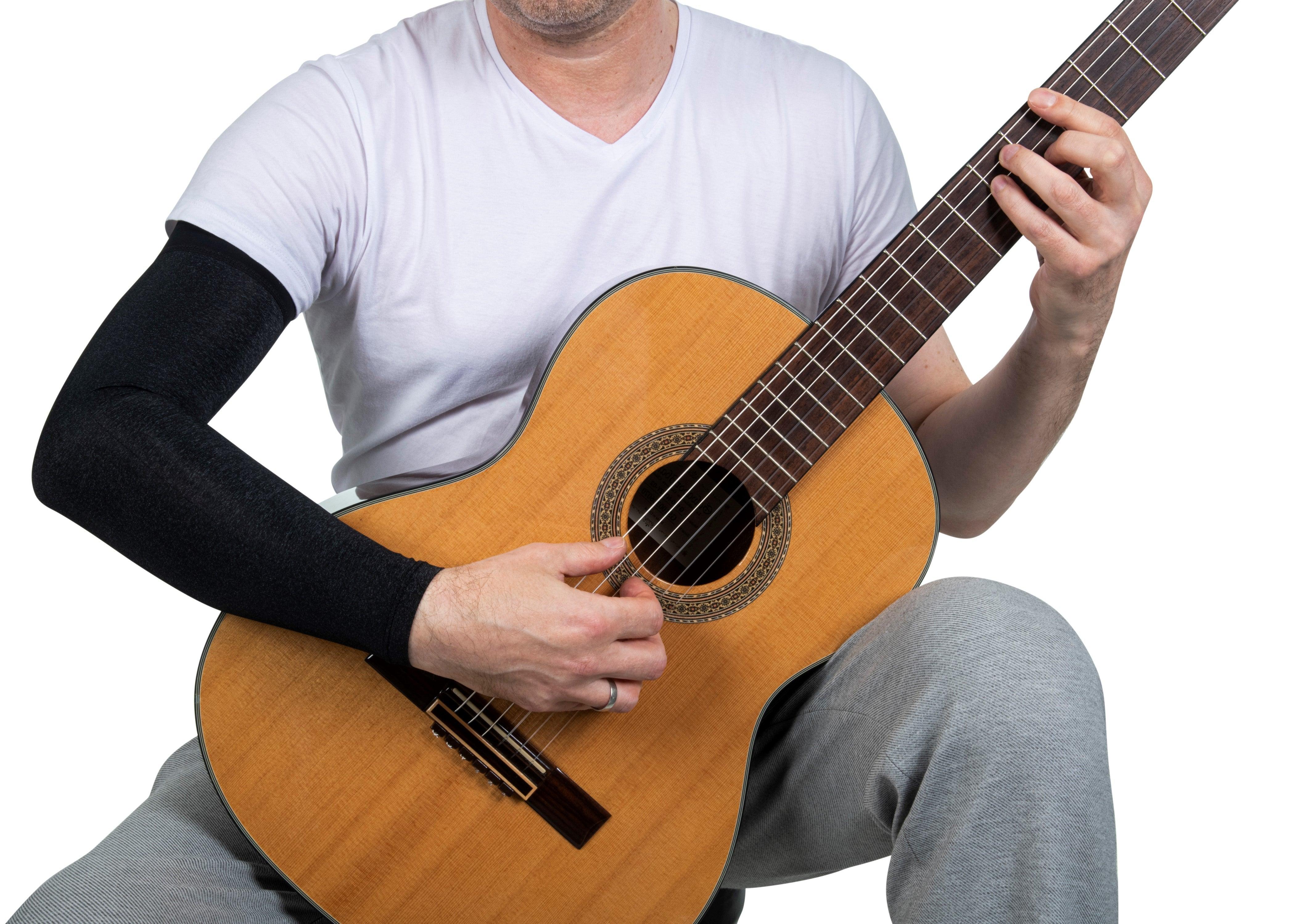 Alba Guitar Beads Long Grey Sleeves Size Large - Arm protection for Classical and Flamenco guitarists