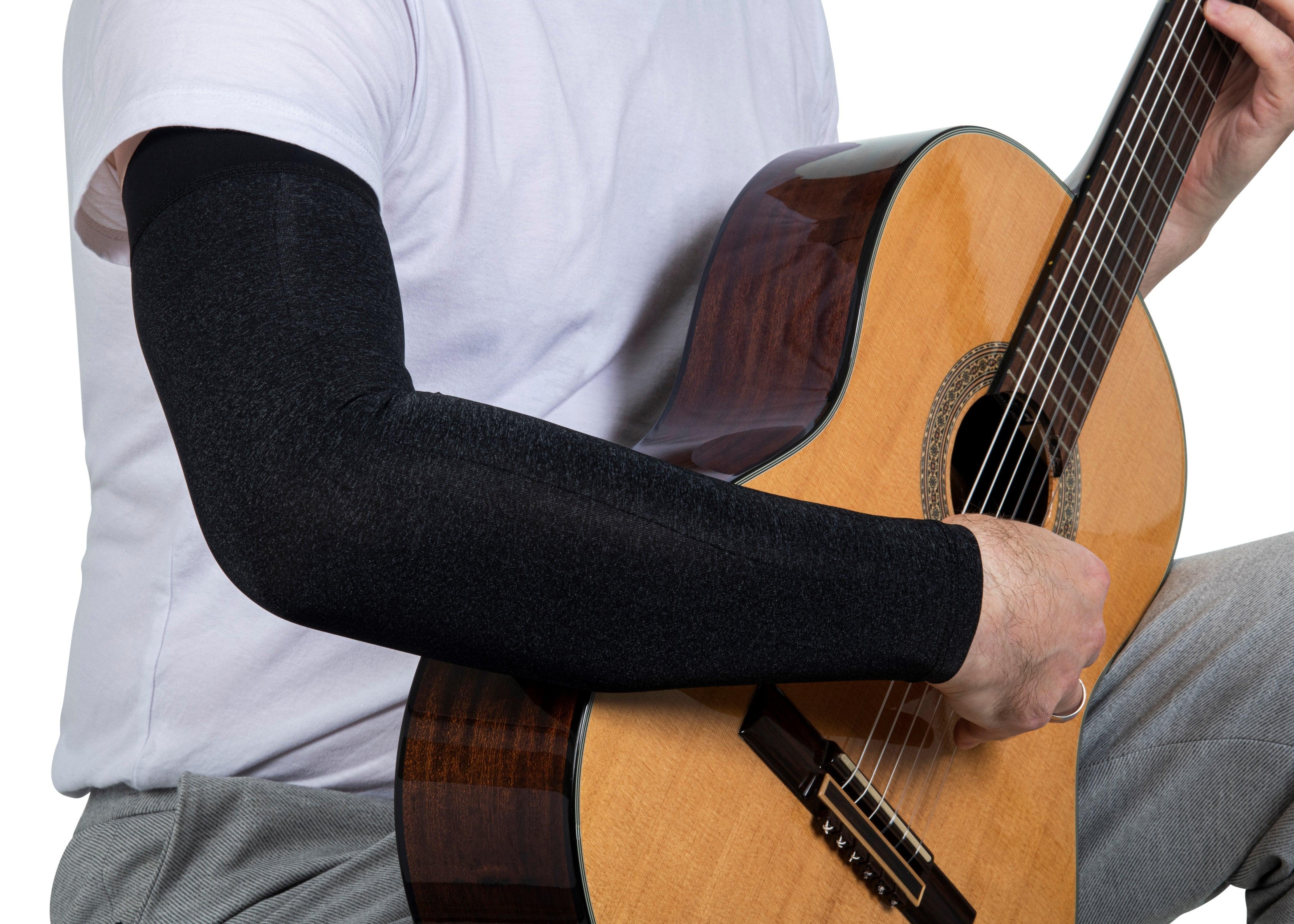 Alba Guitar Beads Long Grey Sleeves Size Large - Arm protection for Classical and Flamenco guitarists