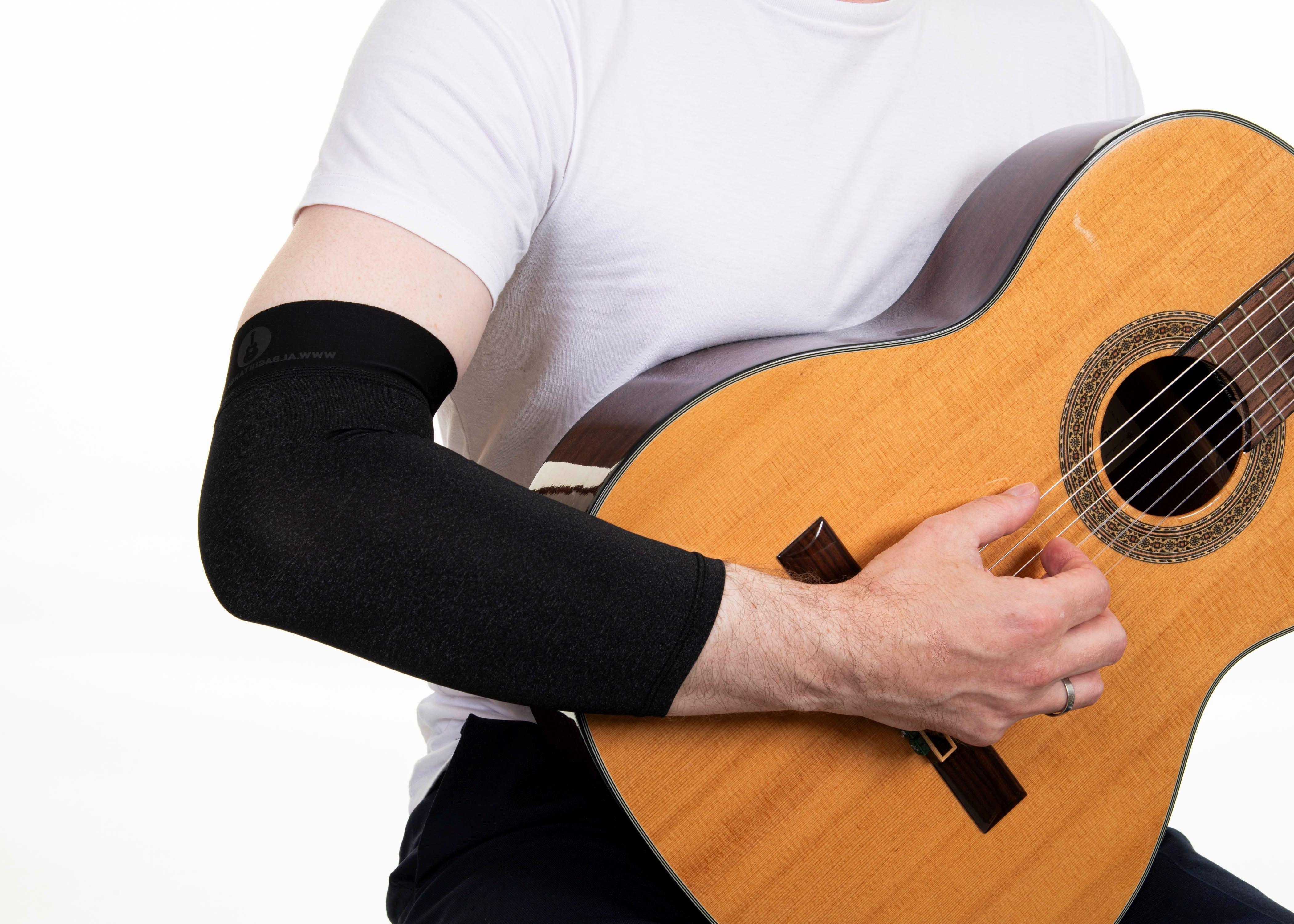 Alba Guitar Beads Black Short Sleeves Size Small/ Medium - Arm protection for Classical and Flamenco guitarists