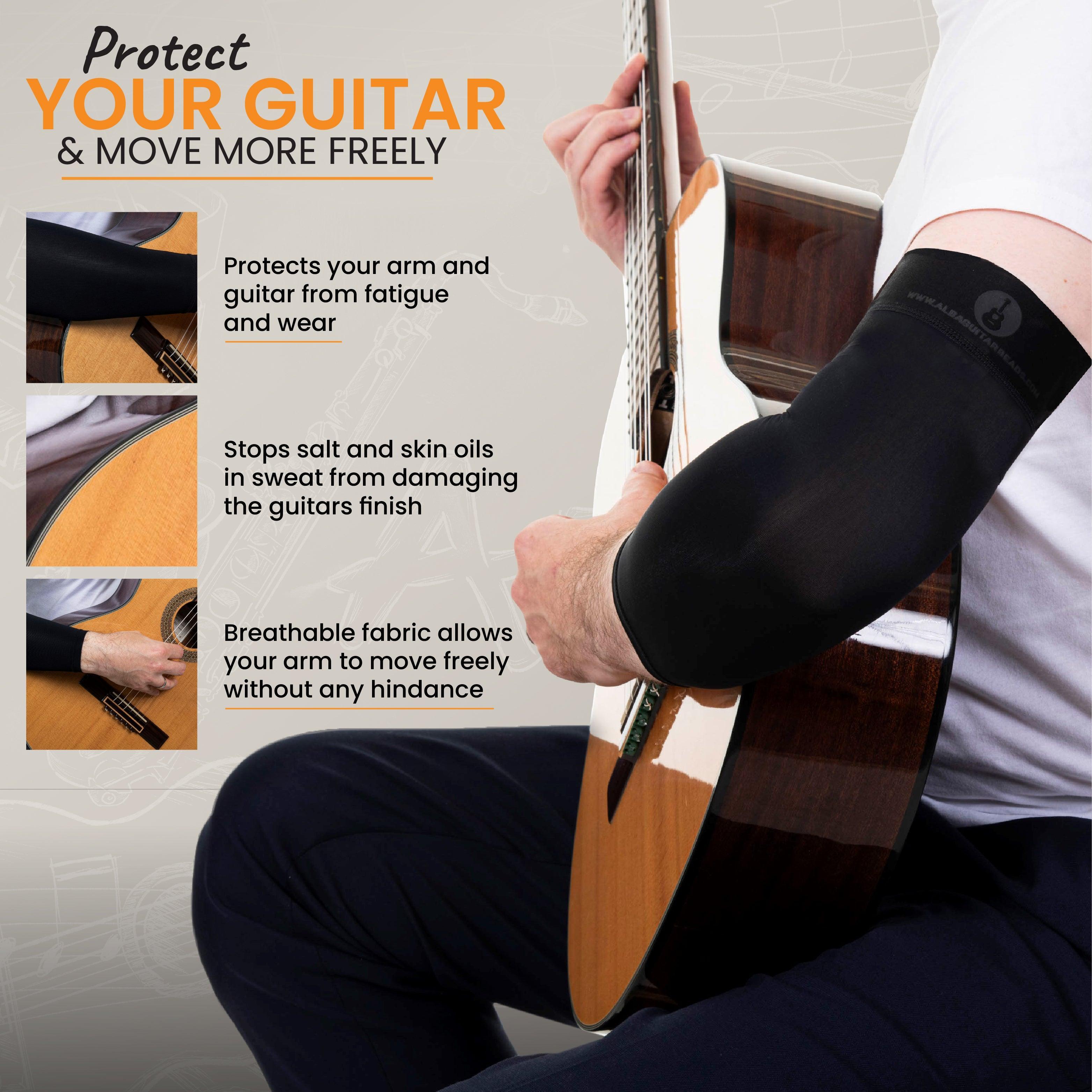 Alba Guitar Beads Black Short Sleeves Size Small/ Medium - Arm protection for Classical and Flamenco guitarists