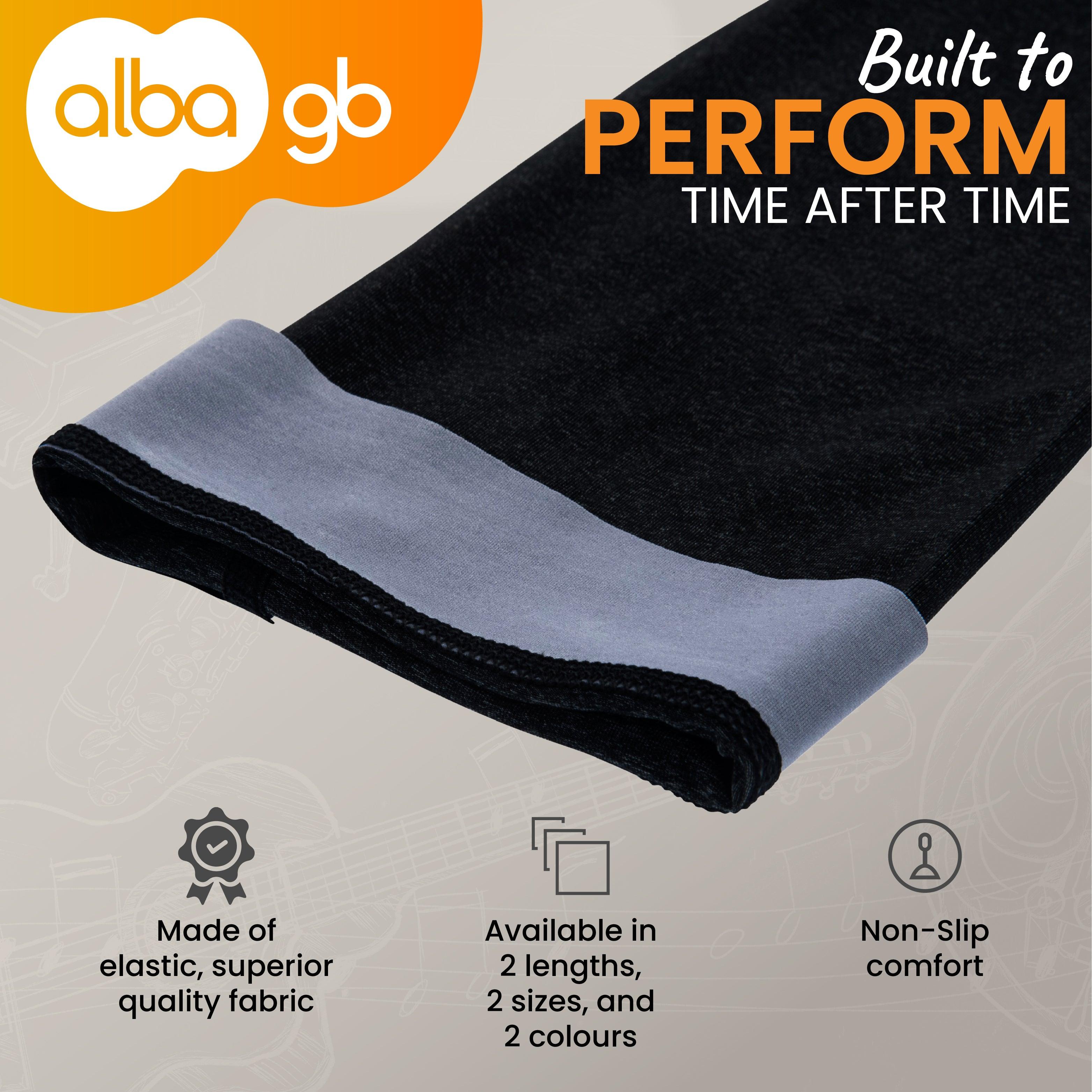 Alba Guitar Beads Grey Short Sleeves Size Large - Arm protection for Classical and Flamenco guitarists