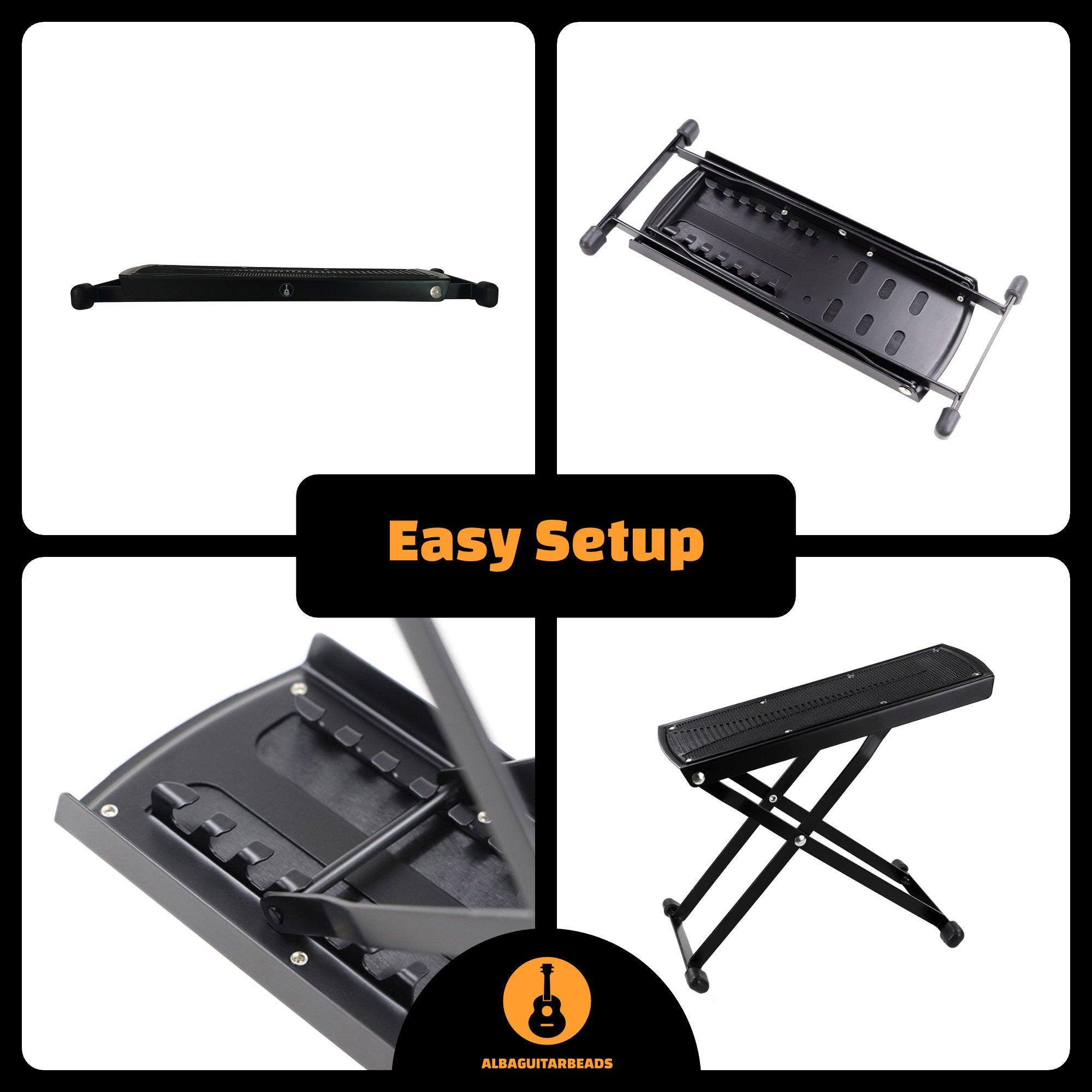 Alba Guitar Beads 6 Stage Foot Rest, Foot Stool for Classical guitar and for Flamenco guitar