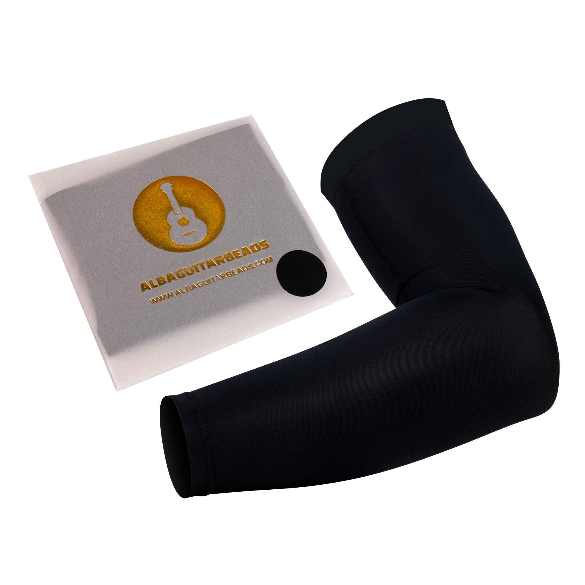 Alba Guitar Beads Long Black Sleeves Size Large - Arm protection for Classical and Flamenco guitarists