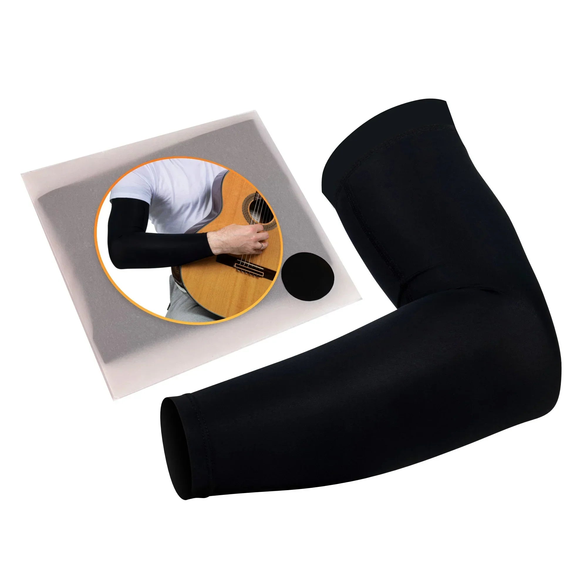 Alba Guitar Beads Long Black Sleeves Size Large - Arm protection for Classical and Flamenco guitarists
