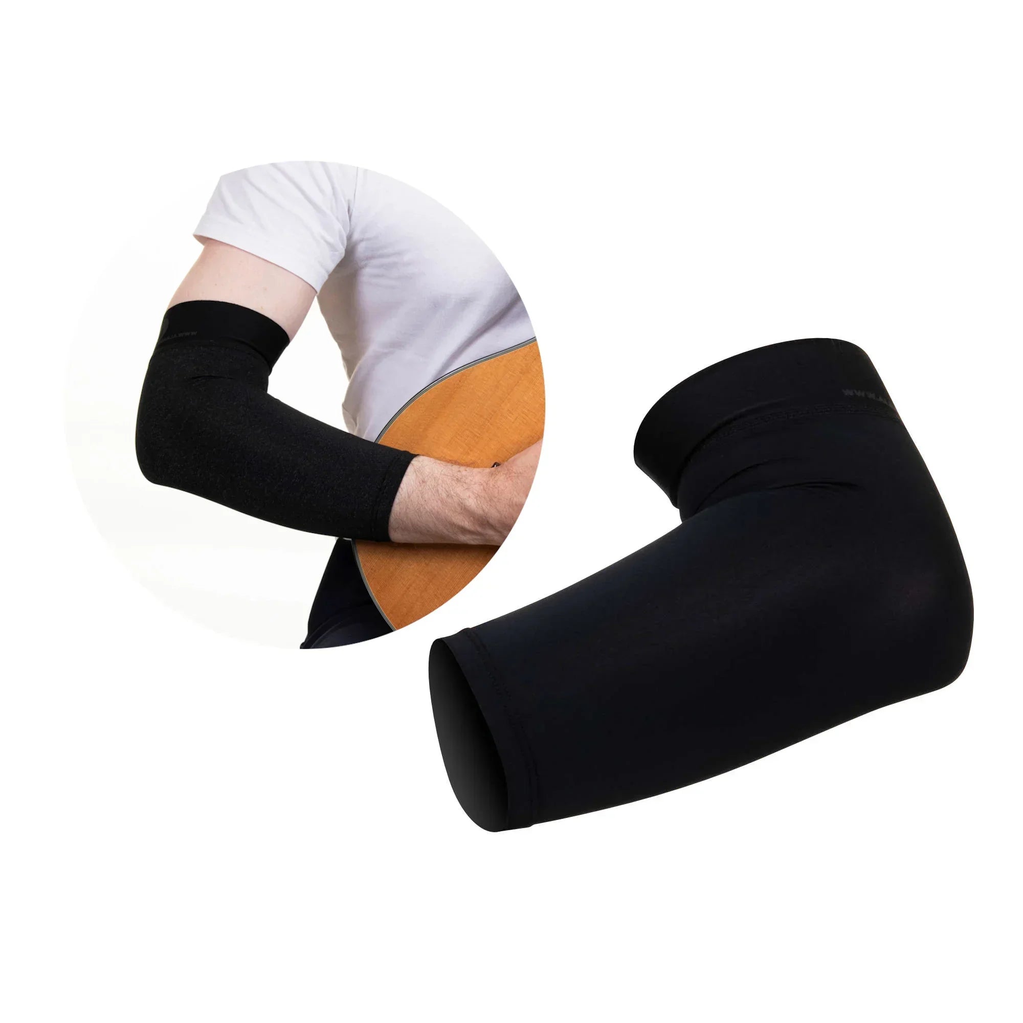 Alba Guitar Beads Black Short Sleeves Size Small/ Medium - Arm protection for Classical and Flamenco guitarists