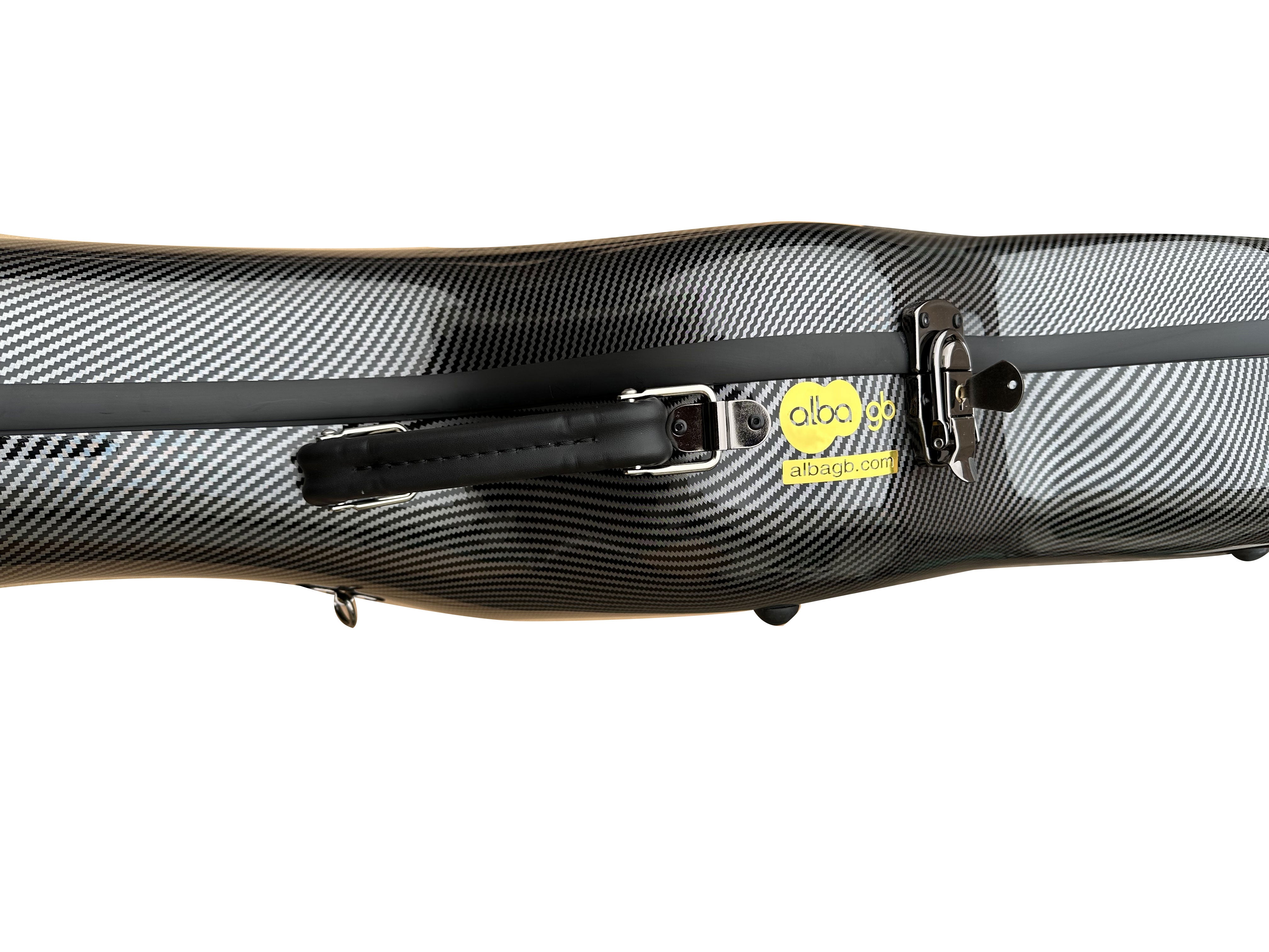 Fiber Glass Alba Guitar Case Black Gloss with Carbon Pattern for Classical Guitar Acoustic, Flamenco guitar case