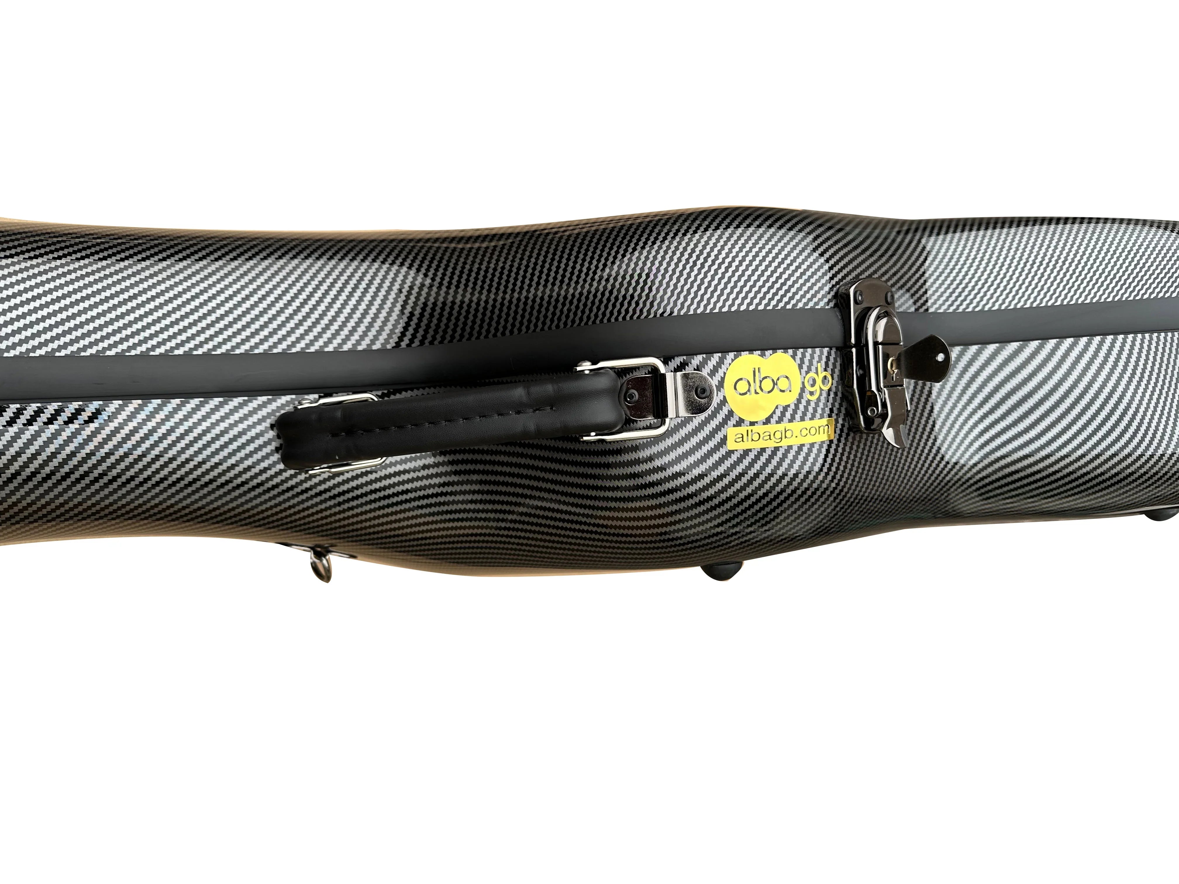 Fiber Glass Alba Guitar Case Black Gloss with Carbon Pattern for Classical Guitar Acoustic, Flamenco guitar case