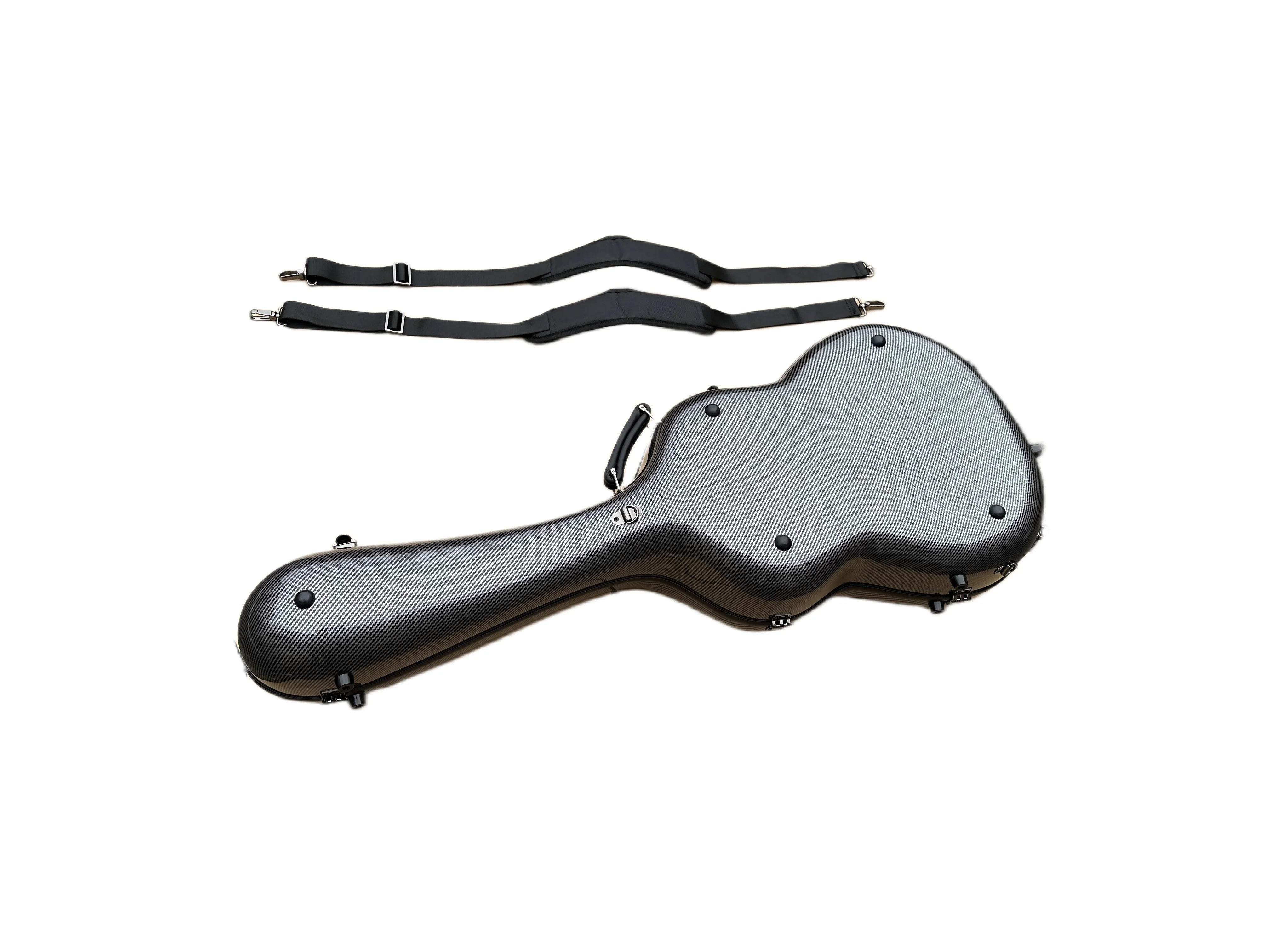 Fiber Glass Alba Guitar Case Black Gloss with Carbon Pattern for Classical Guitar Acoustic, Flamenco guitar case