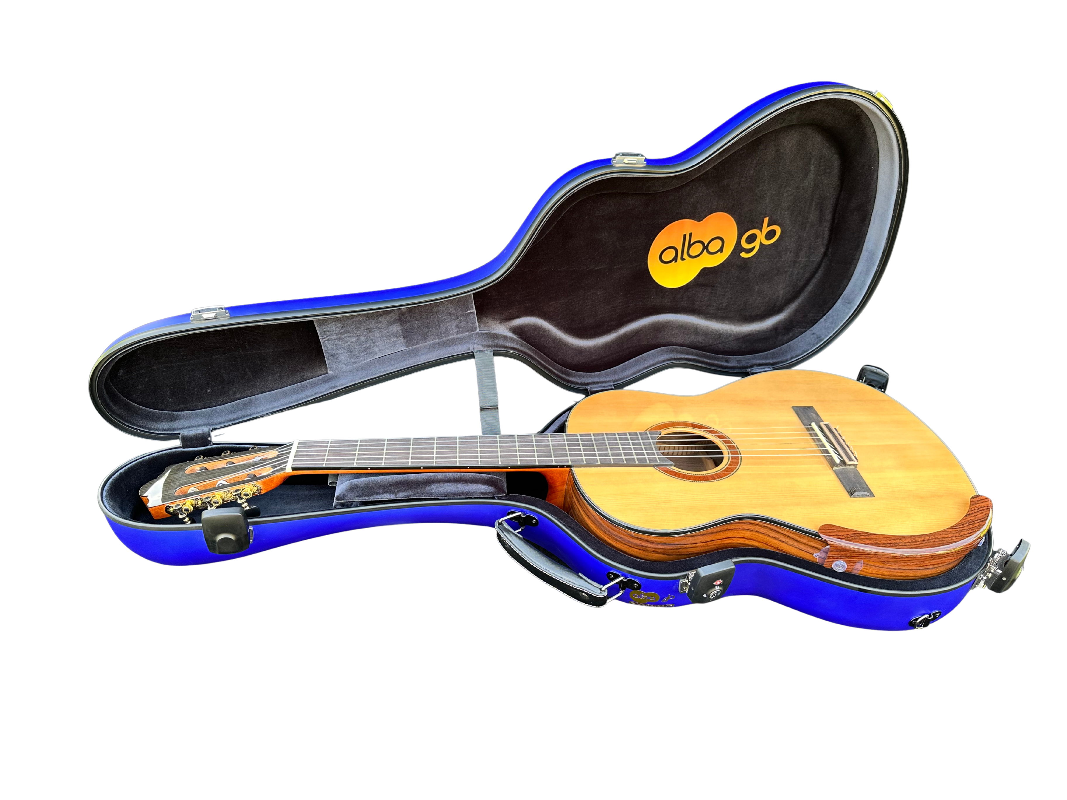 Glasfaser-Gitarrenkoffer für klassische Gitarre, Flamenco-Gitarre, Black Gloss