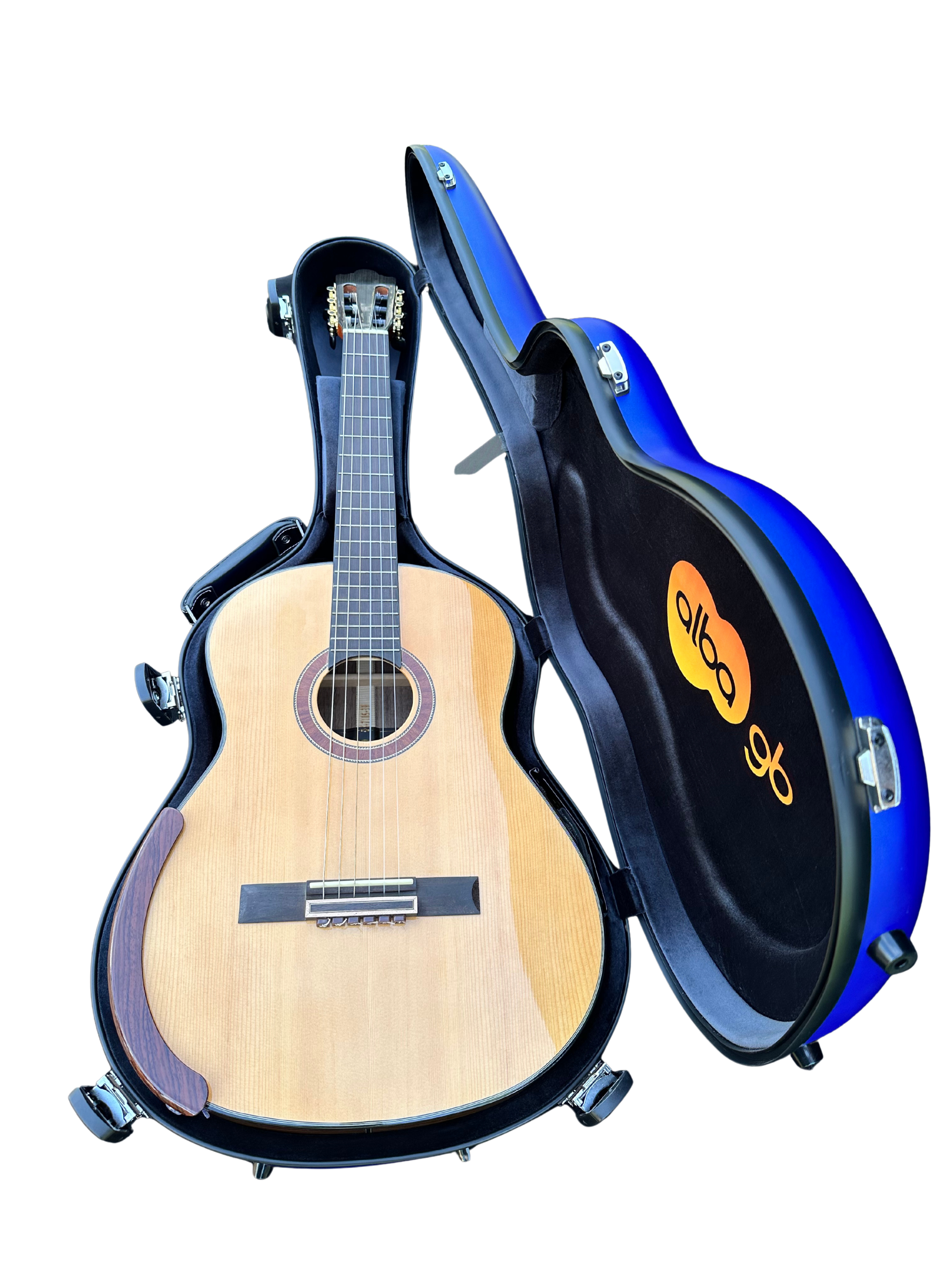 Glasfaser-Gitarrenkoffer für klassische Gitarre, Flamenco-Gitarre, Black Gloss