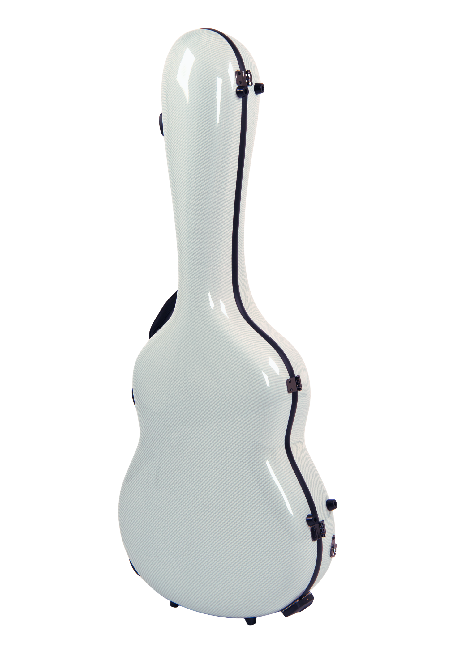 Alba GB Fiber Glass Case White Gloss with Carbon Pattern for Classical Guitar Acoustic, Flamenco guitar case