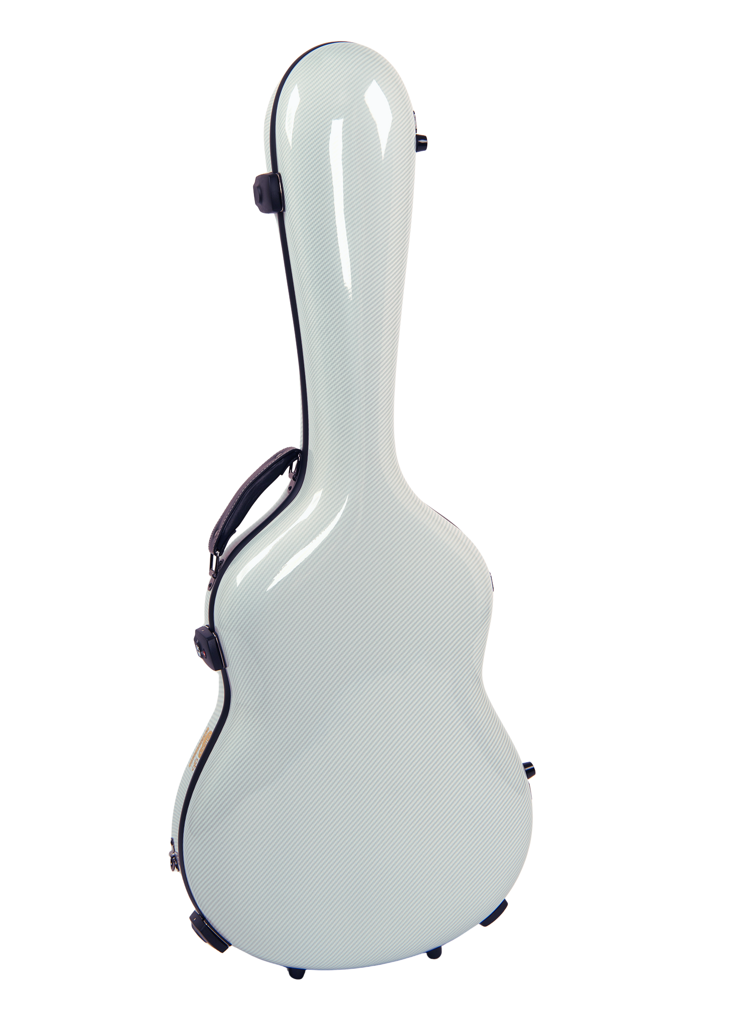 Alba GB Fiber Glass Case White Gloss with Carbon Pattern for Classical Guitar Acoustic, Flamenco guitar case