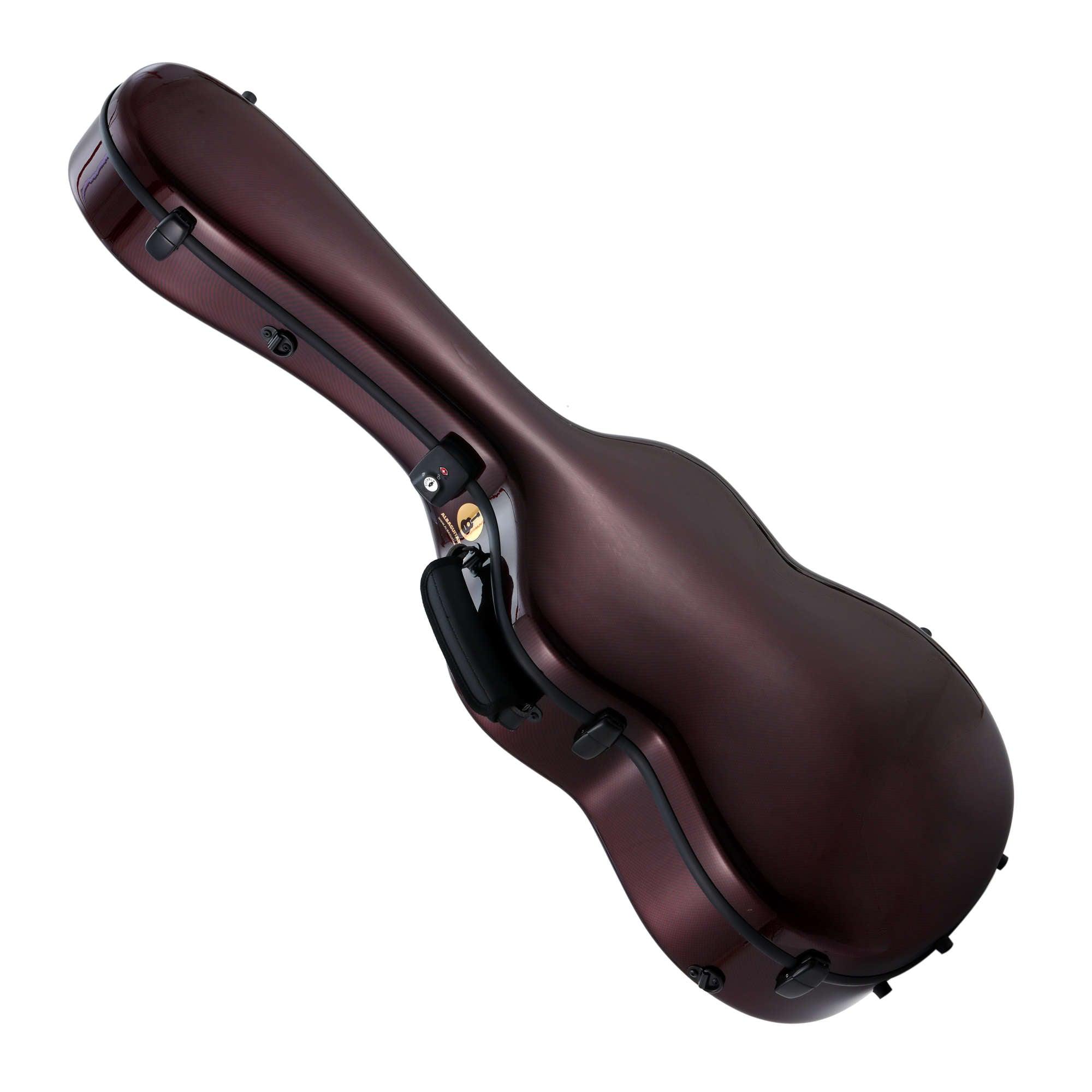 Alba Guitar Beads Case Burgundy Carbon Pattern Gloss for Classical Guitar Acoustic, Flamenco guitar case