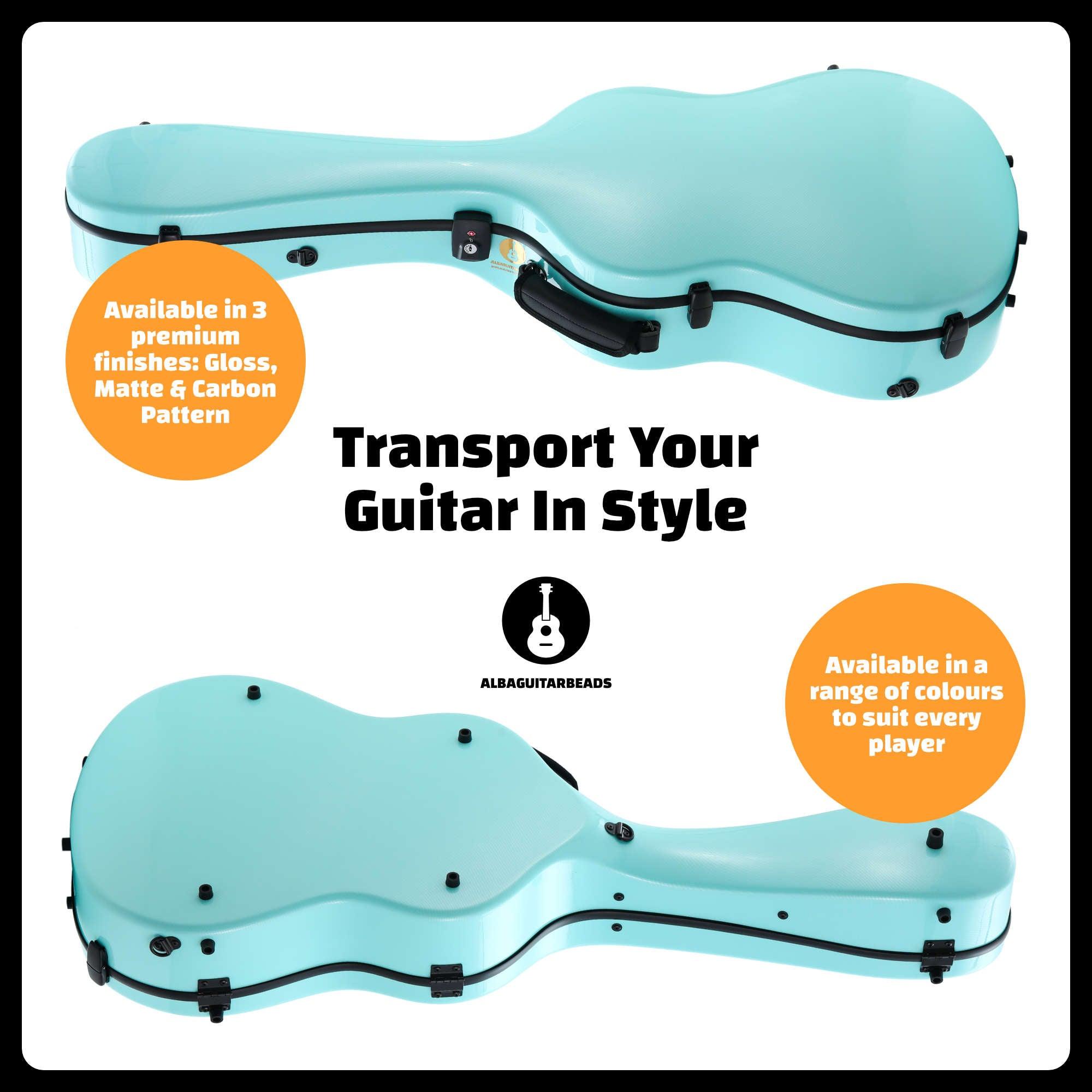 Alba Guitar Beads Case Tiffany Carbon Pattern Gloss for Classical Guitar Acoustic, Flamenco guitar case