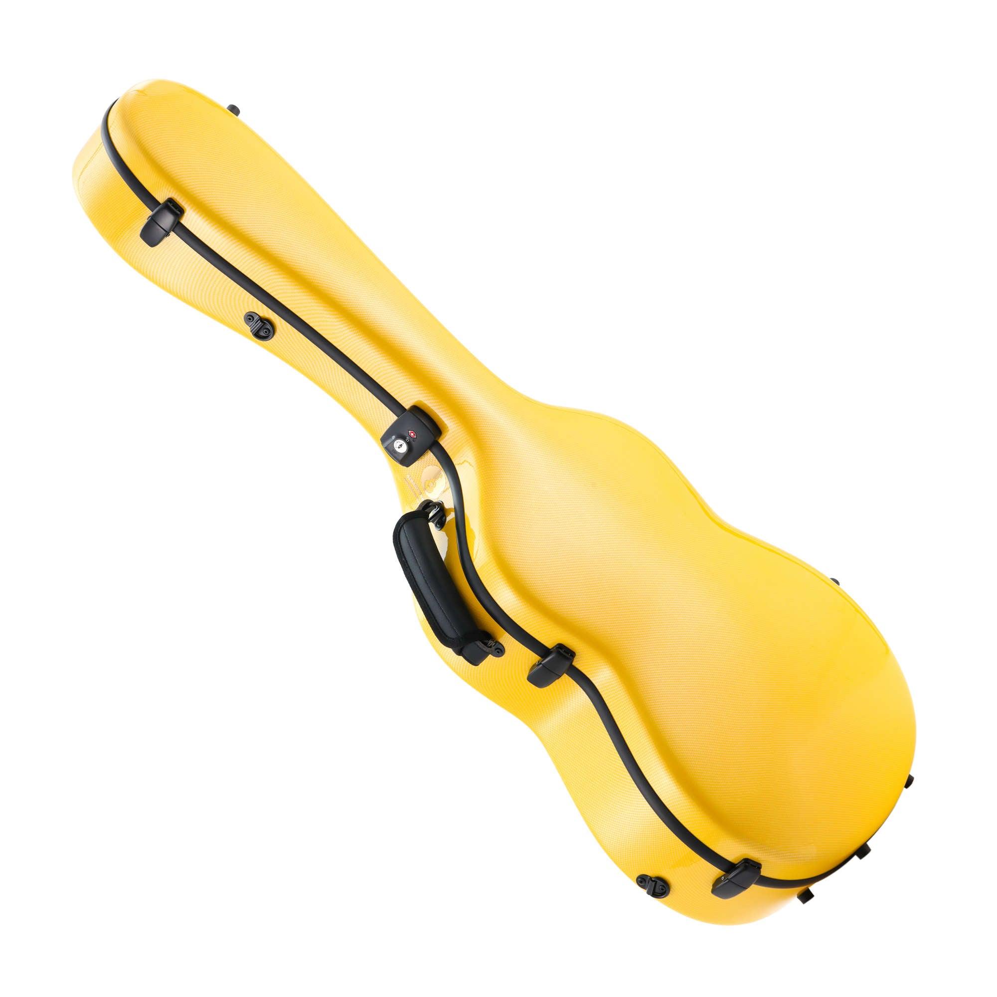 Alba Guitar Beads Case Yellow Carbon Pattern Gloss for Classical Guitar Acoustic, Flamenco guitar case