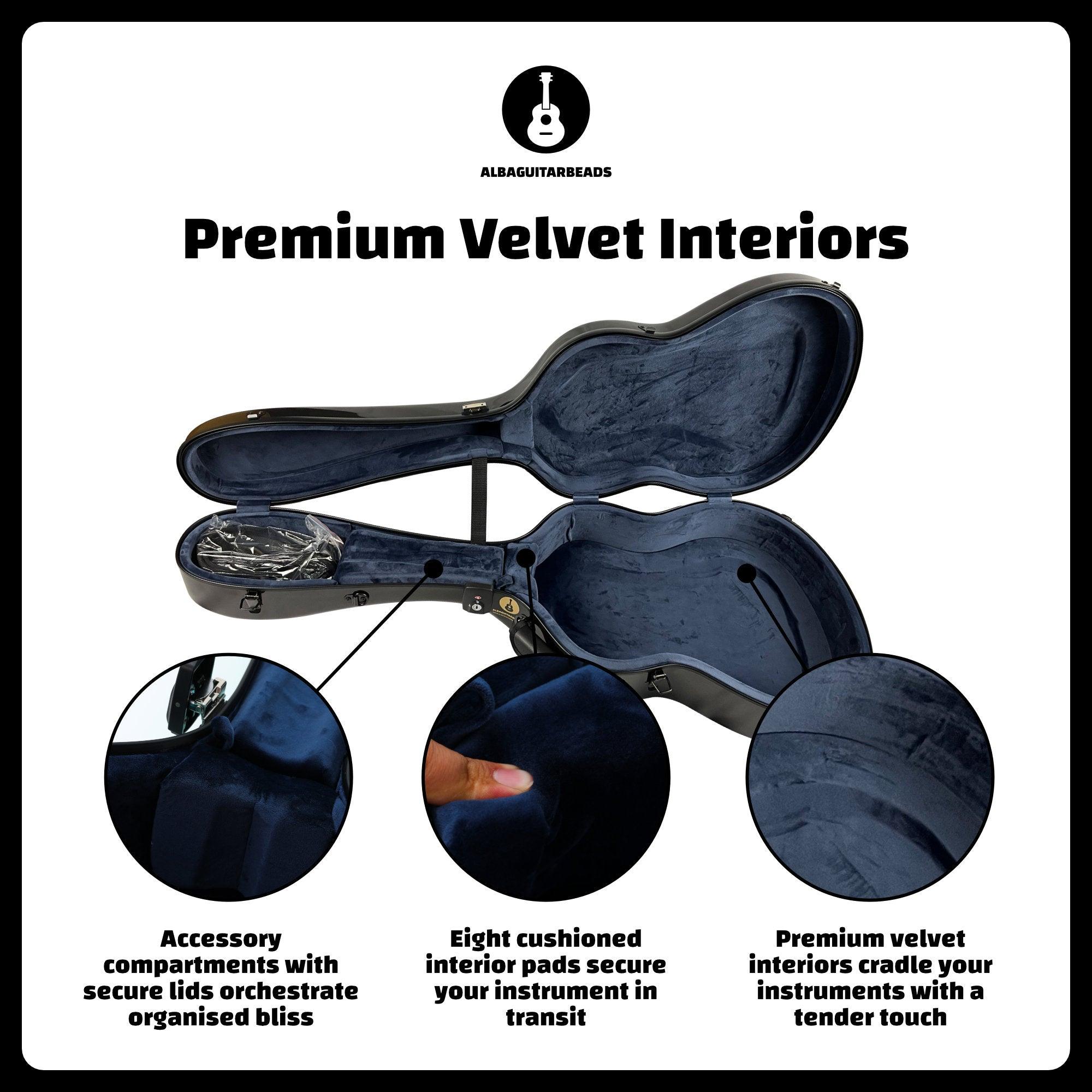 Carbon Alba Guitar Case Black Gloss for Classical Guitar Acoustic, Flamenco guitar case