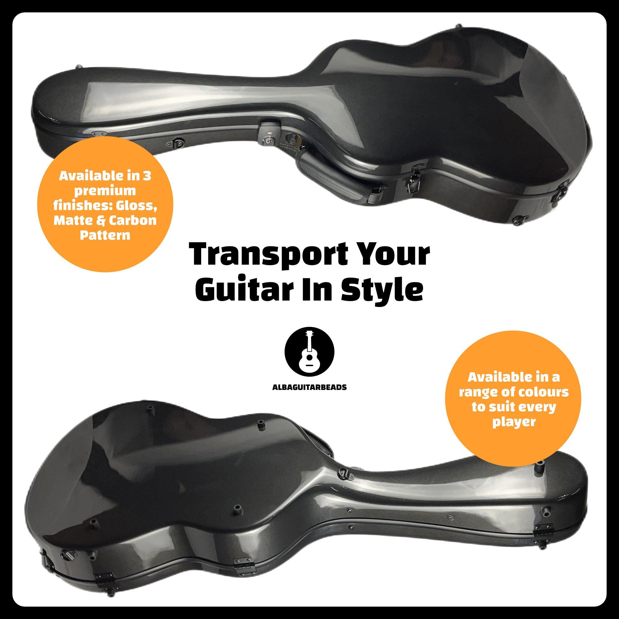 Carbon Alba Guitar Case Black Gloss for Classical Guitar Acoustic, Flamenco guitar case