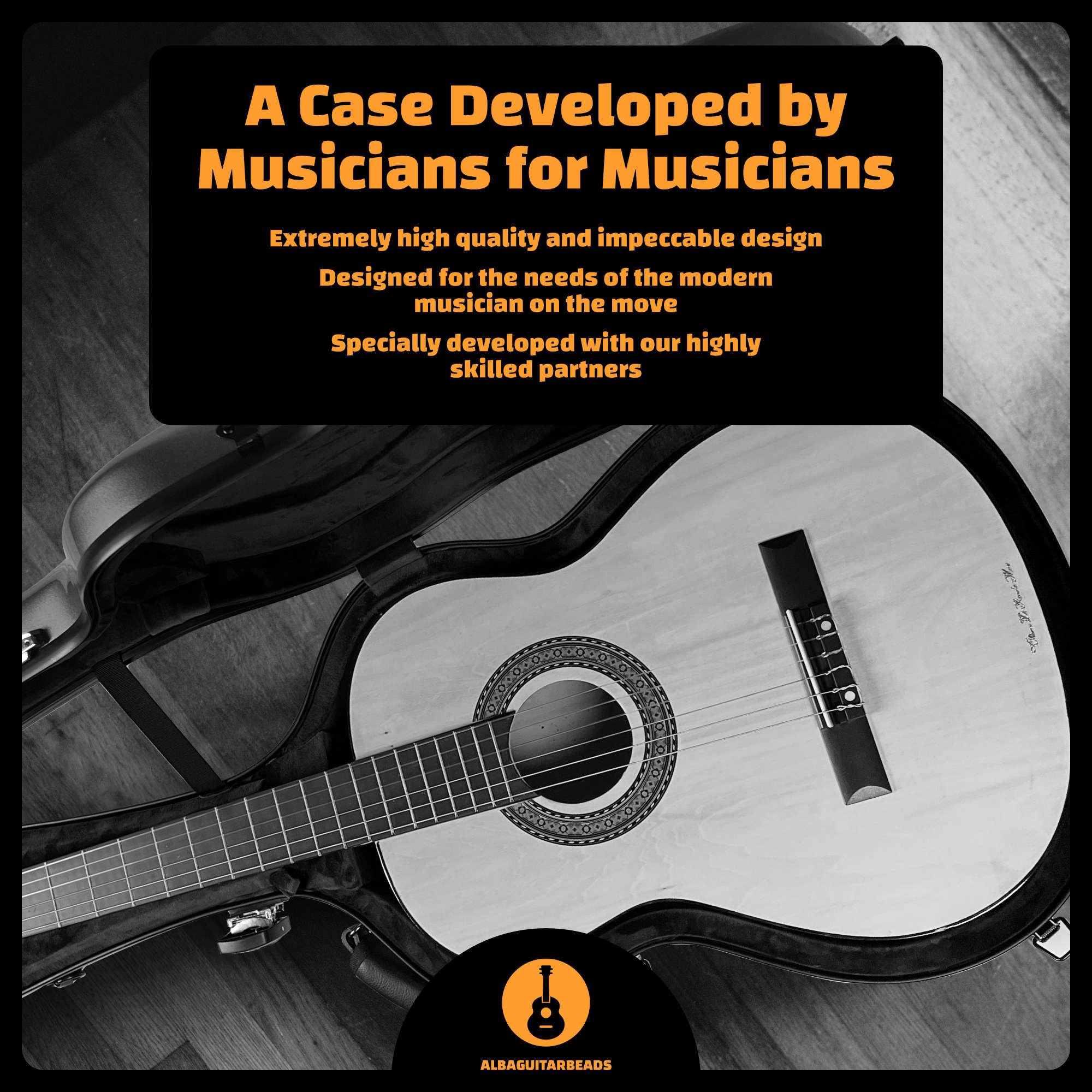Carbon Alba Guitar Case Champagne Gloss for Classical Guitar Acoustic, Flamenco guitar case