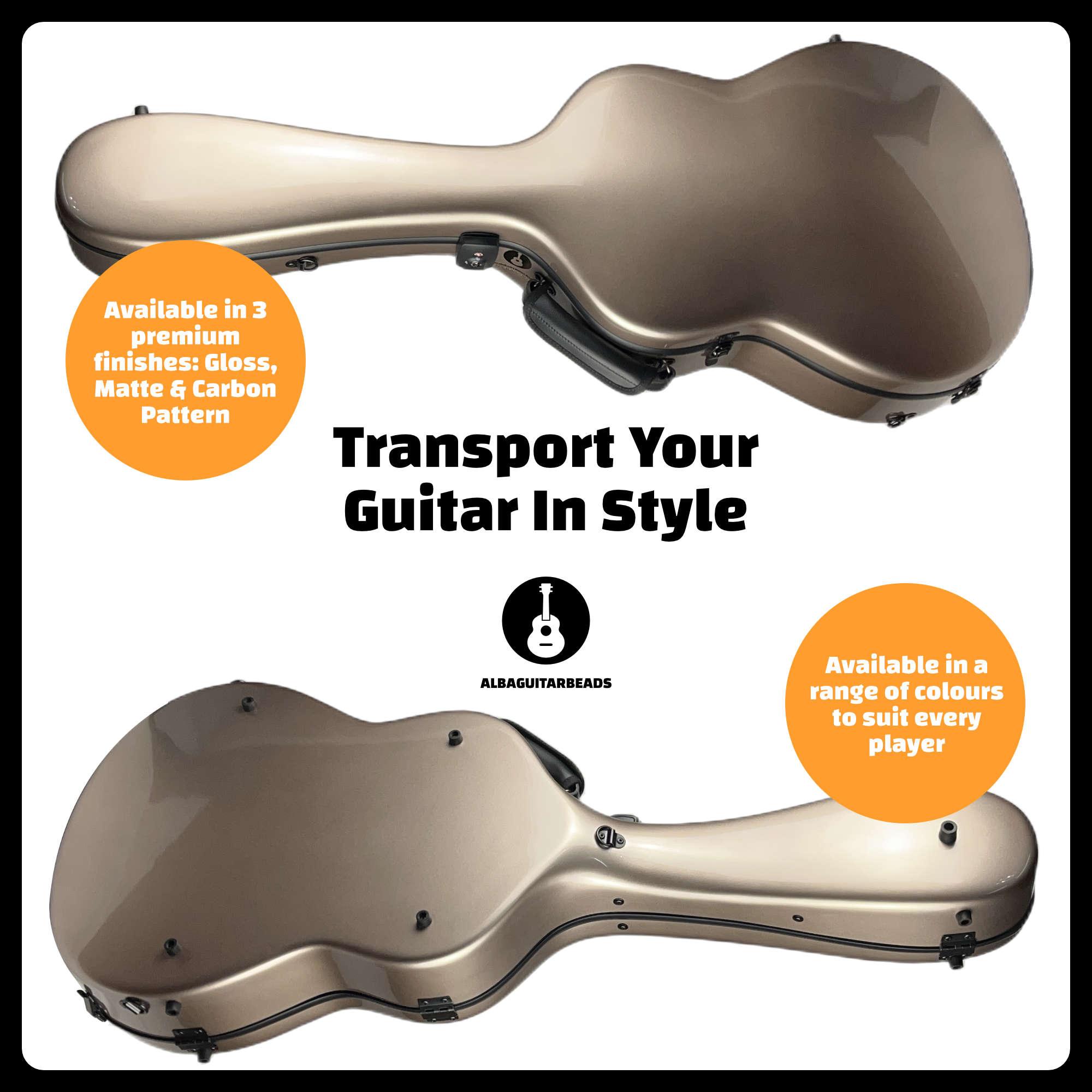 Carbon Alba Guitar Case Champagne Gloss for Classical Guitar Acoustic, Flamenco guitar case