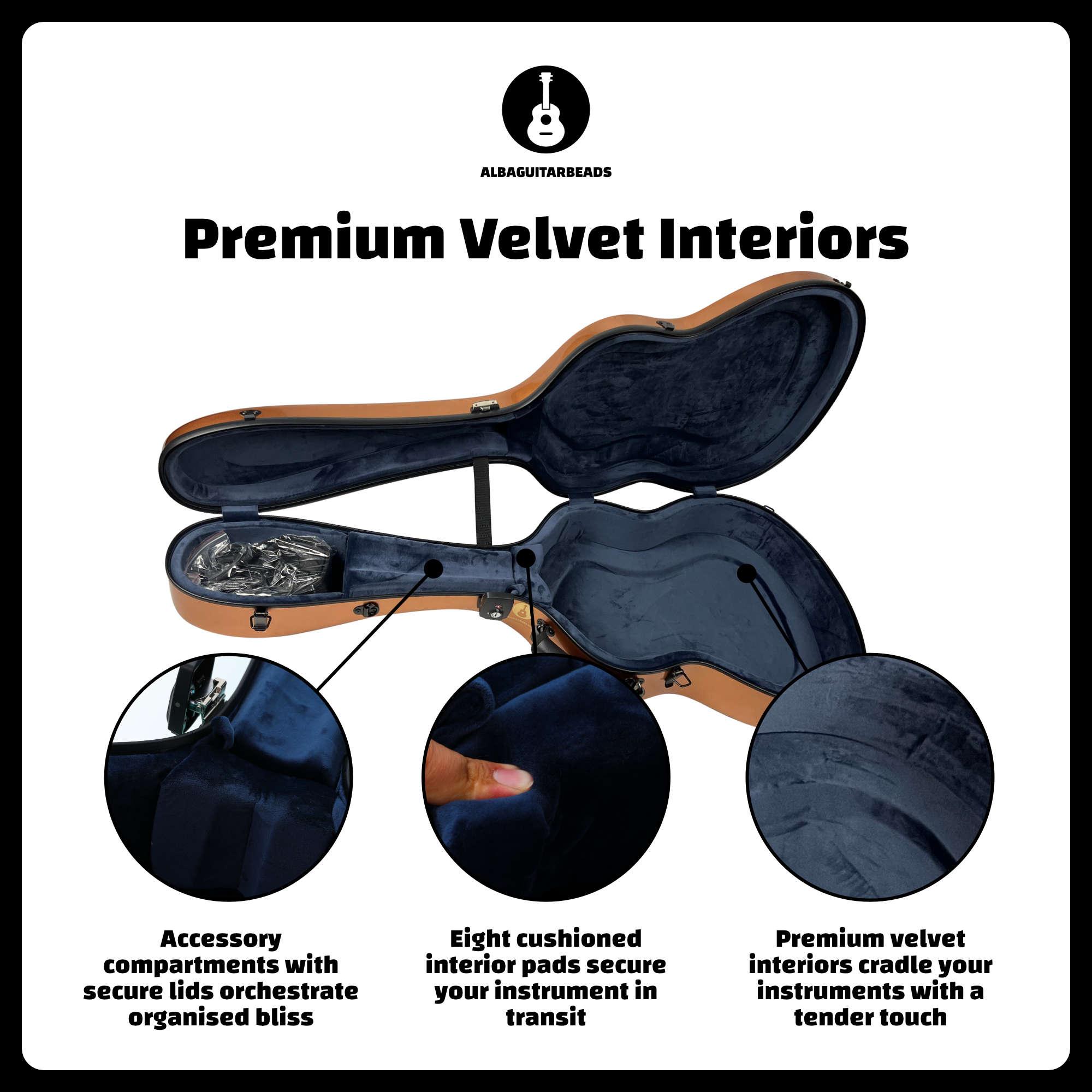 Carbon Alba Guitar Case Gold Gloss for Classical Guitar Acoustic, Flamenco guitar case