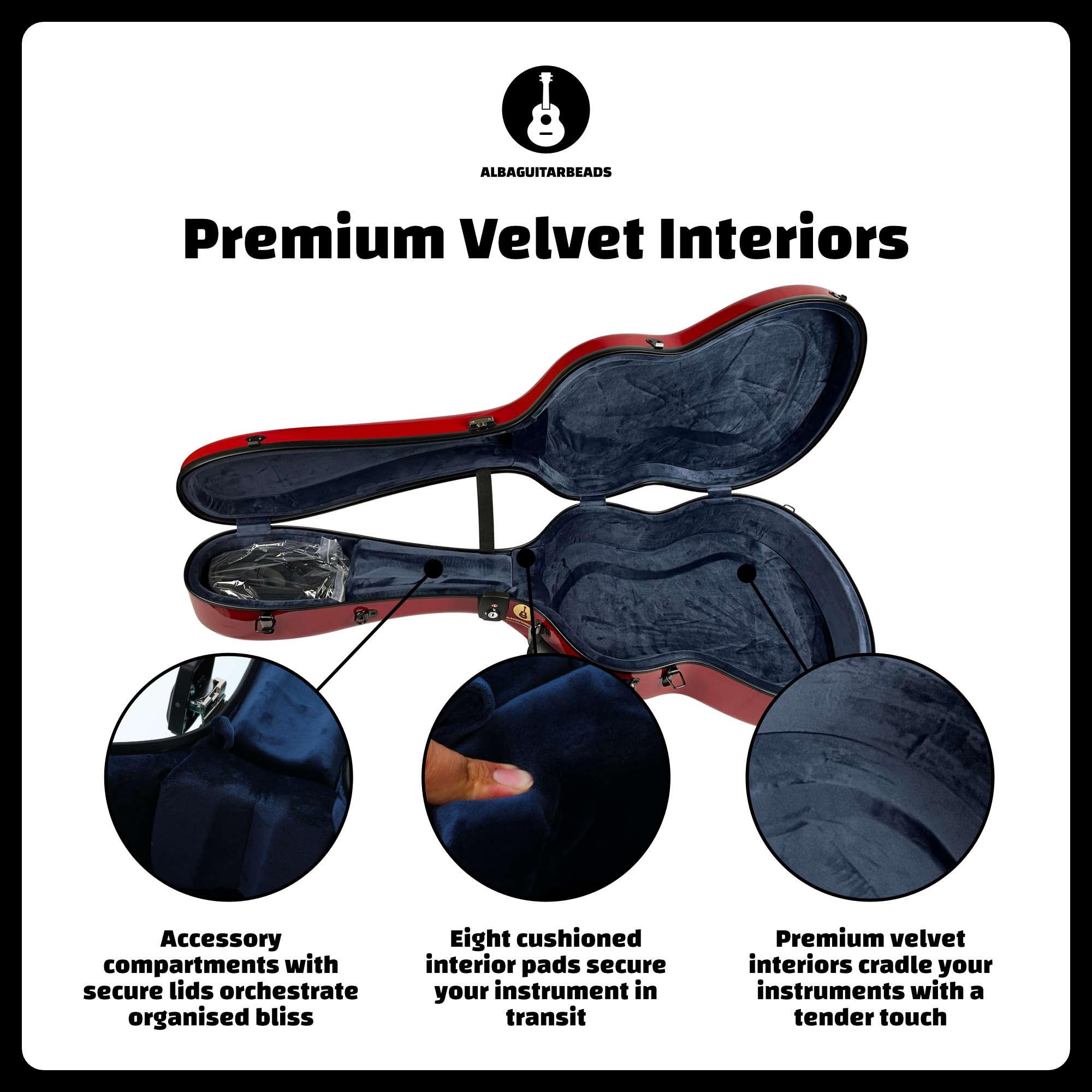 Carbon Alba Guitar Case Red Gloss for Classical Guitar Acoustic, Flamenco guitar case