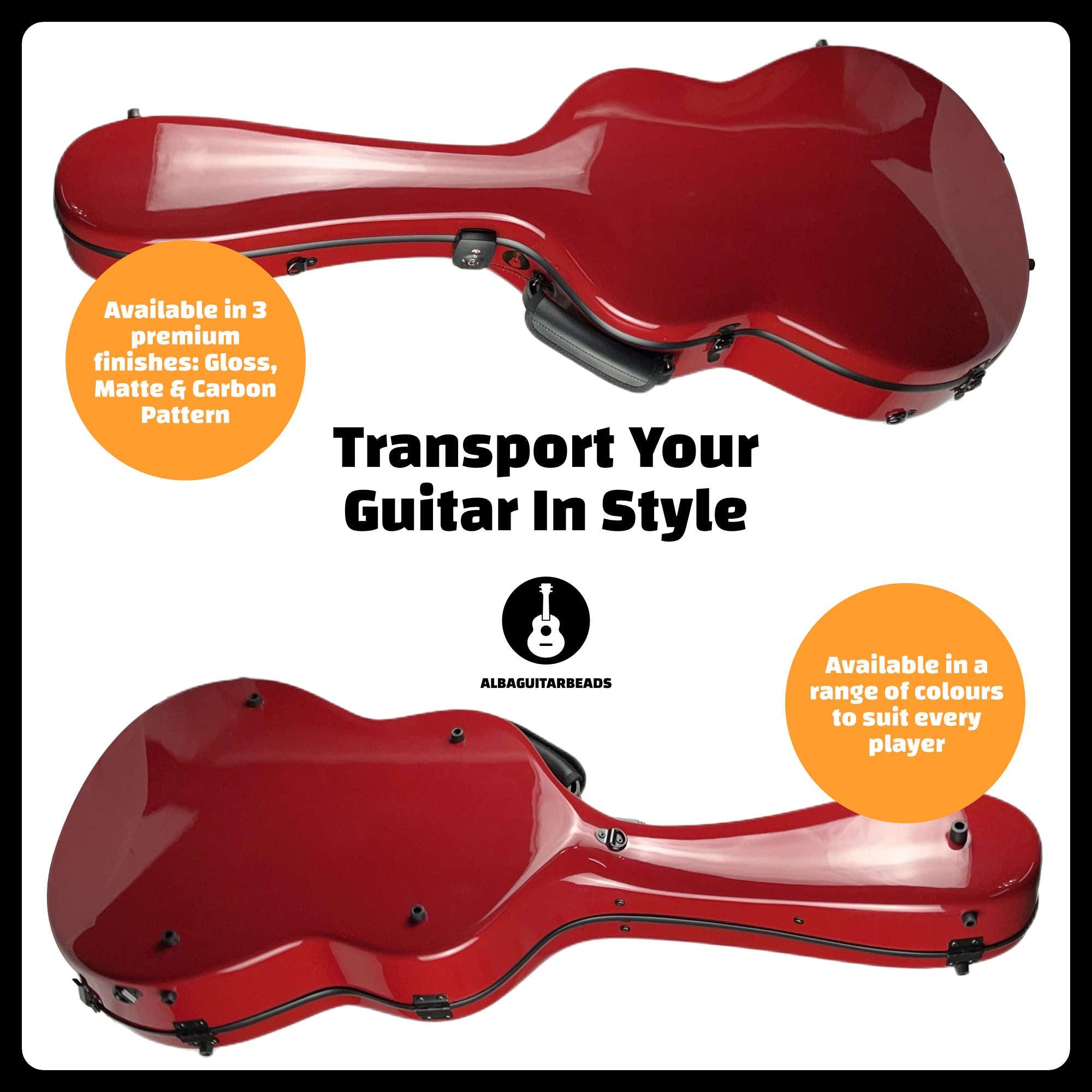 Carbon Alba Guitar Case Red Gloss for Classical Guitar Acoustic, Flamenco guitar case