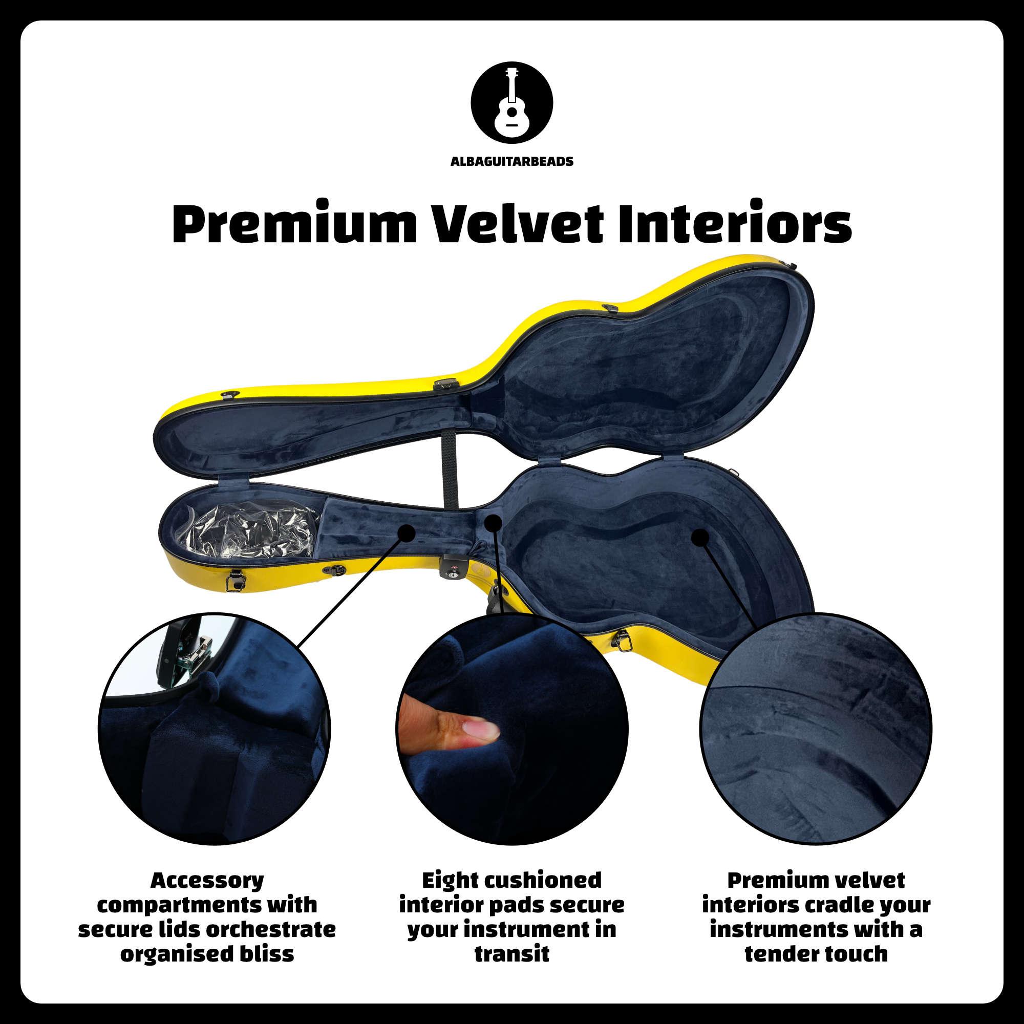 Carbon Alba Guitar Case Yellow Gloss for Classical Guitar Acoustic, Flamenco guitar case