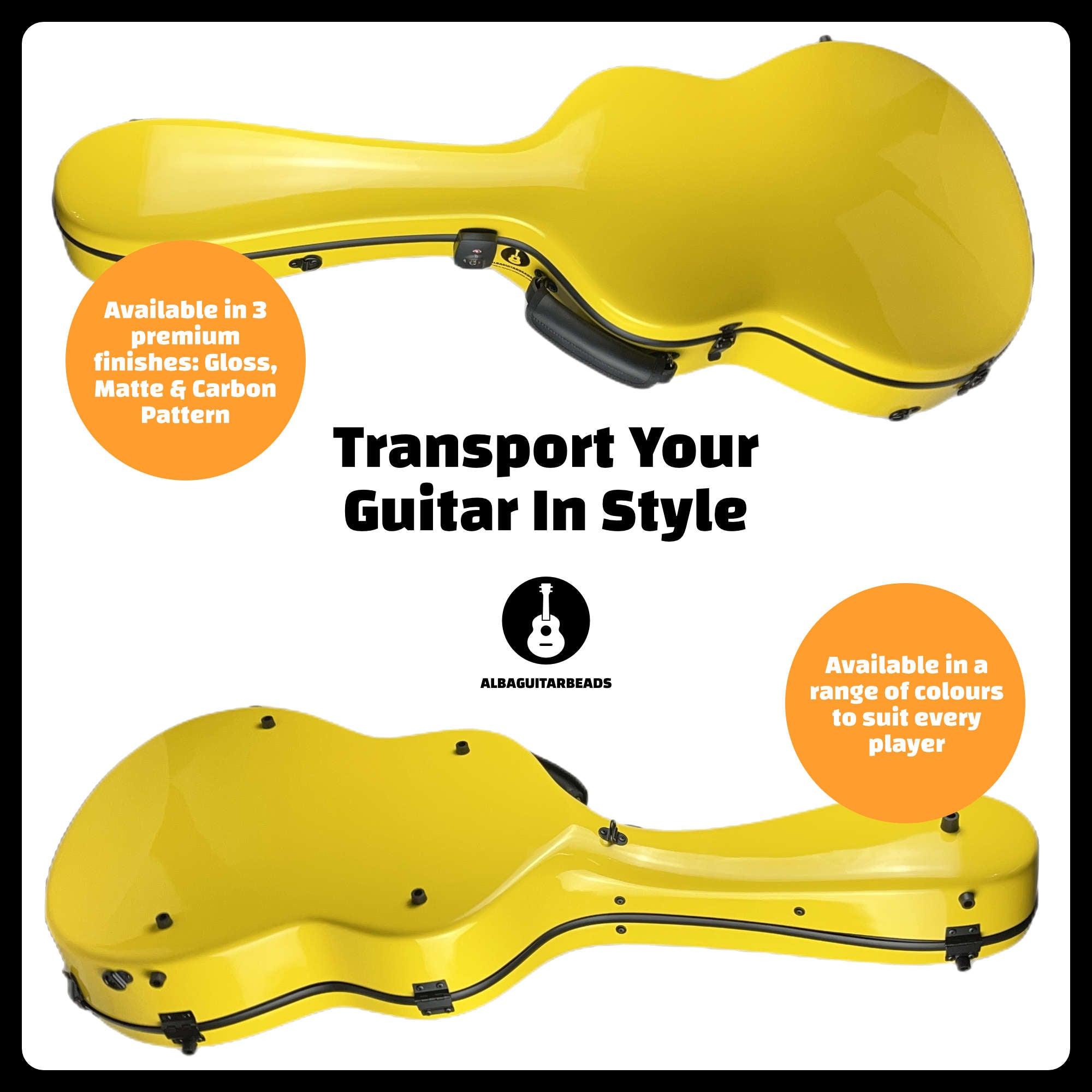 Carbon Alba Guitar Case Yellow Gloss for Classical Guitar Acoustic, Flamenco guitar case