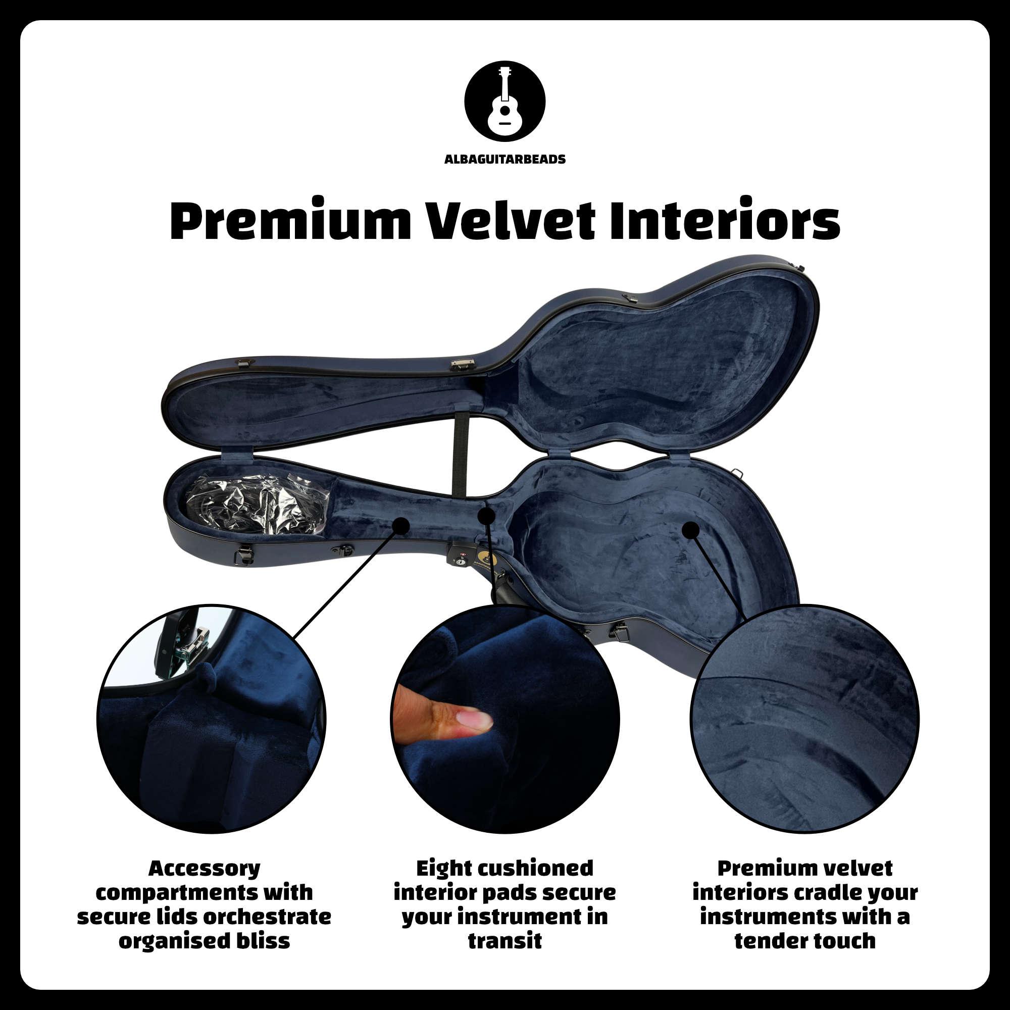 Carbon Alba Guitar Case Blue Matte for Classical Guitar Acoustic, Flamenco guitar case