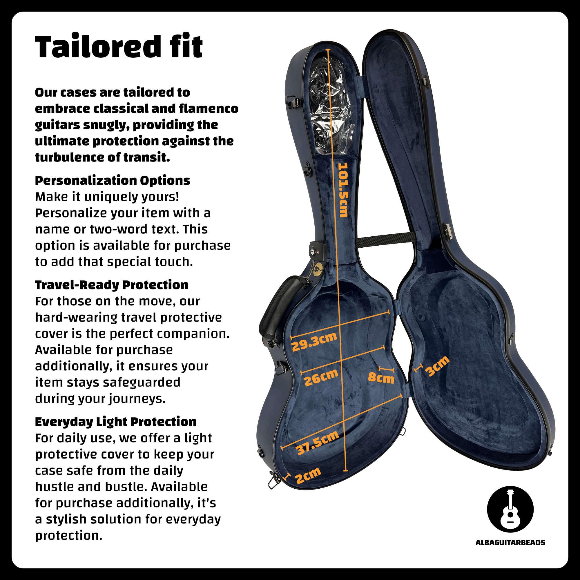 Étui de guitare en carbone pour guitare classique acoustique, guitare flamenco, Noir mat
